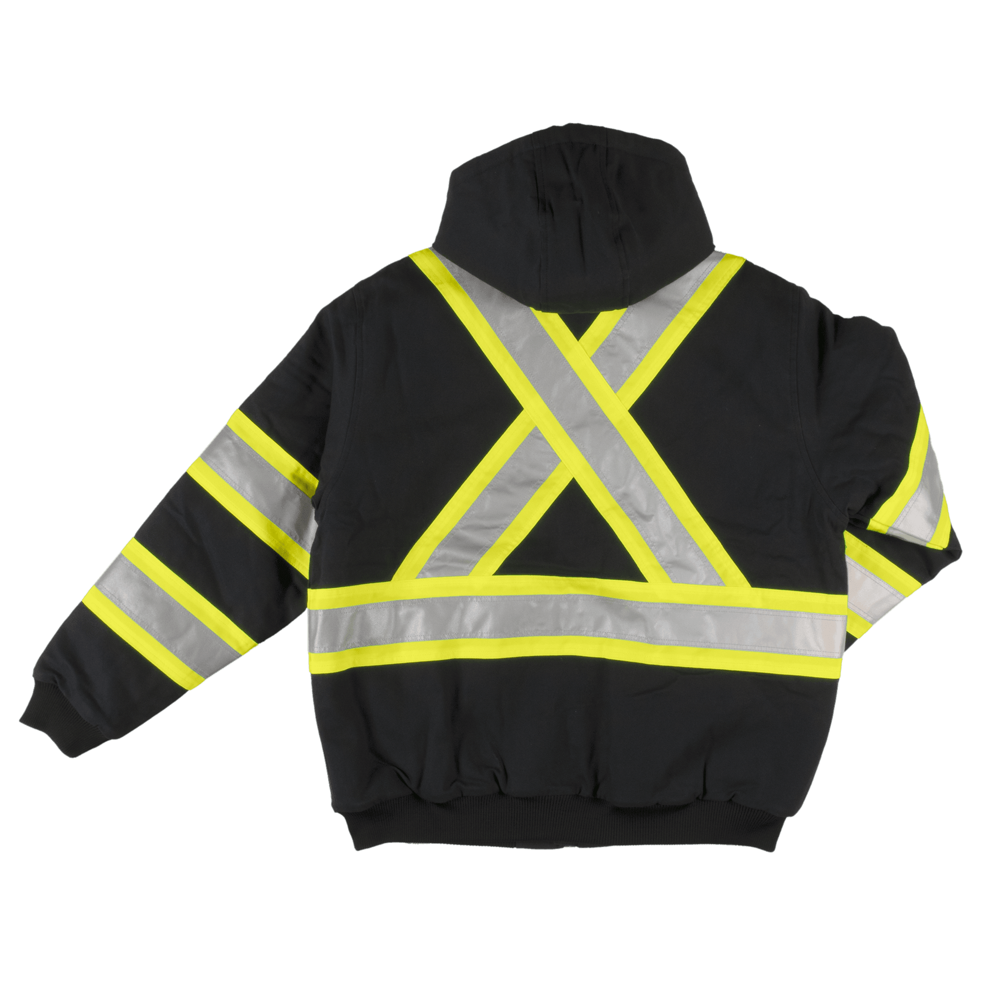 Men's Green Safety Bomber Jacket - Windproof Winter Coat for Outdoor Work & Motorcycle Riding