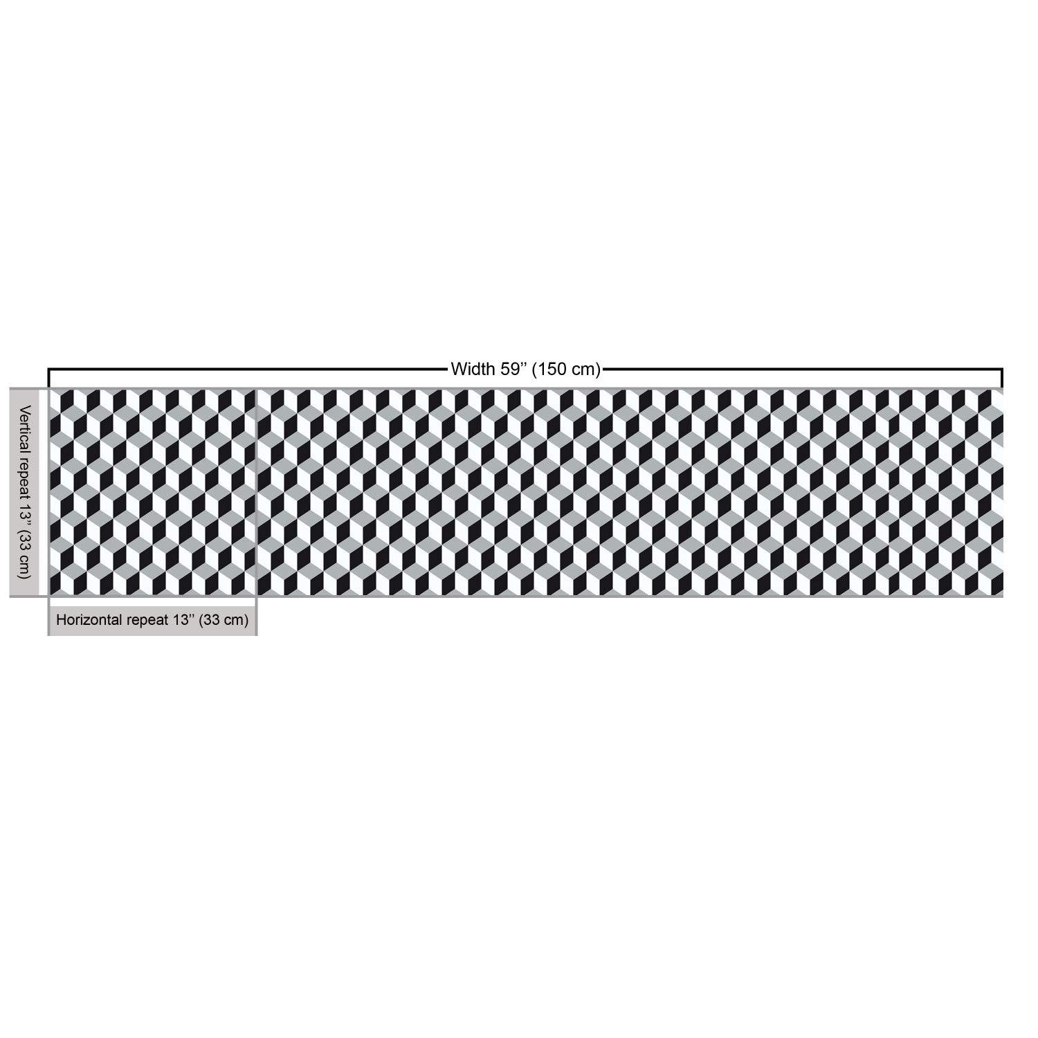 Ambesonne Black and Grey Geometric 3D Cubes Fabric by The Yard - Modern Upholstery & Home Decor Material (10 Yards) for Sofa, Curtains, Pillows & DIY Crafts