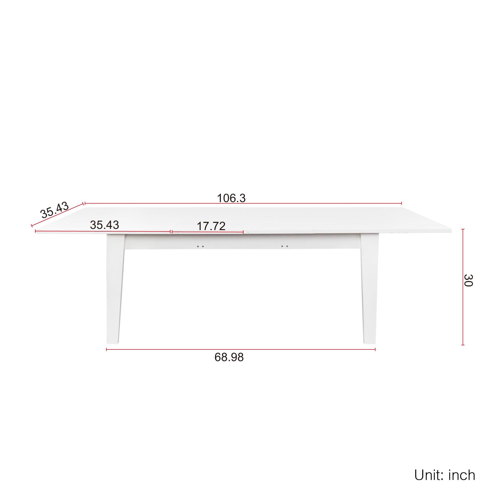106.3 Inch Extendable Dining Table - Large Kitchen Table for 8-10 People | Perfect for Family Gatherings & Dinner Parties