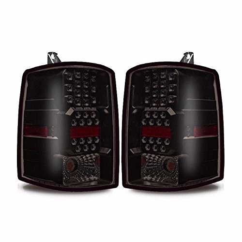Black Smoke LED Taillight Lamps for 1997-1998 Jeep Grand Cherokee - Rear Replacement Lights with Enhanced Visibility - Perfect for Off-Roading, Night Driving & Custom Car Upgrades