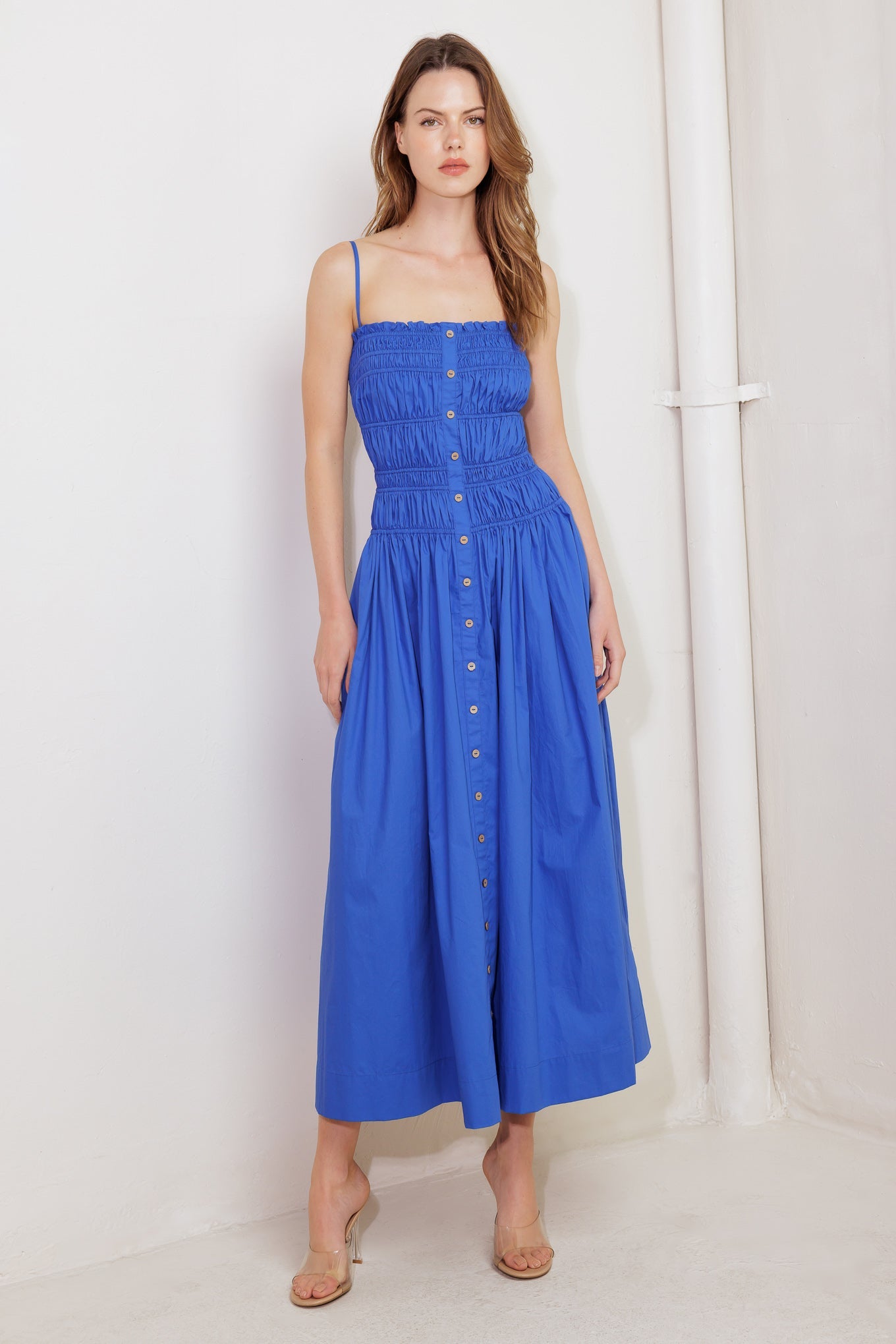 MOONLIGHT MIDI DRESS in Cobalt Blue - Elegant Women's Party Cocktail Dress for Evening Events & Special Occasions