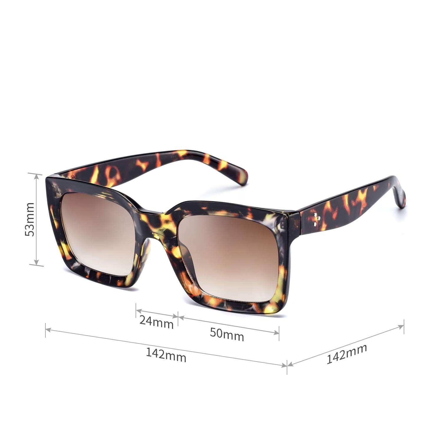 Mosanana Square Sunglasses for Women - Stylish UV Protection Fashion Sunnies MS51805 - Perfect for Beach, Driving & Outdoor Activities
