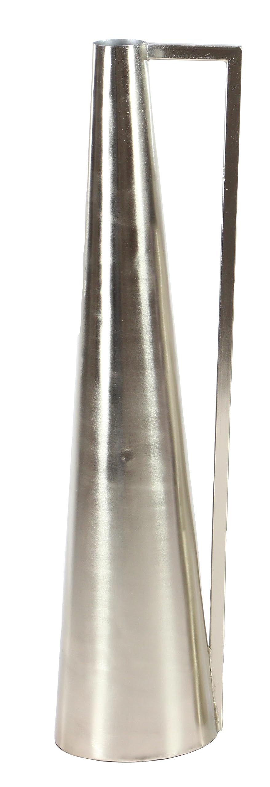 Deco 79 Modern Metal Decorative Vase Set of 2 - Silver Flower Vases with Handles for Home Decor (17