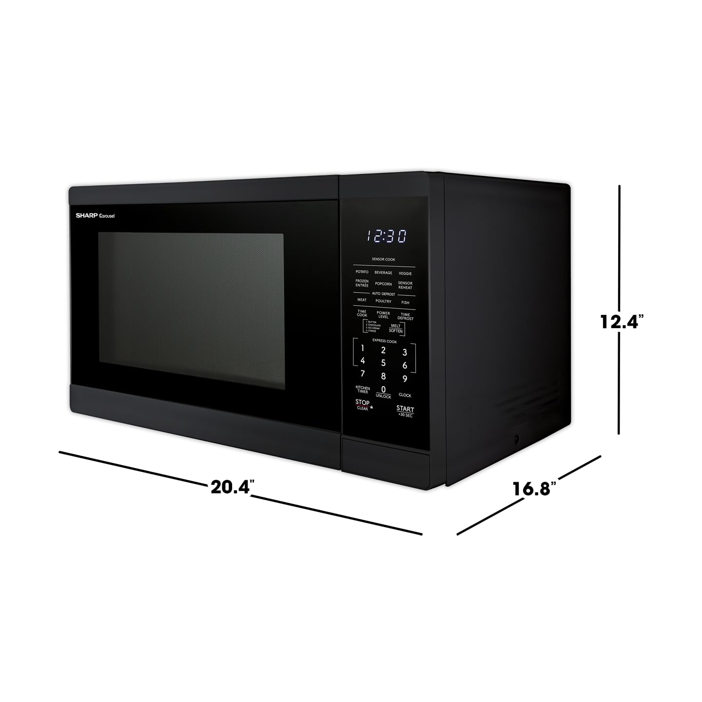 SHARP SMC1461KB 1.4 CuFt Countertop Microwave Oven - 1100W, Black with Removable 12.4
