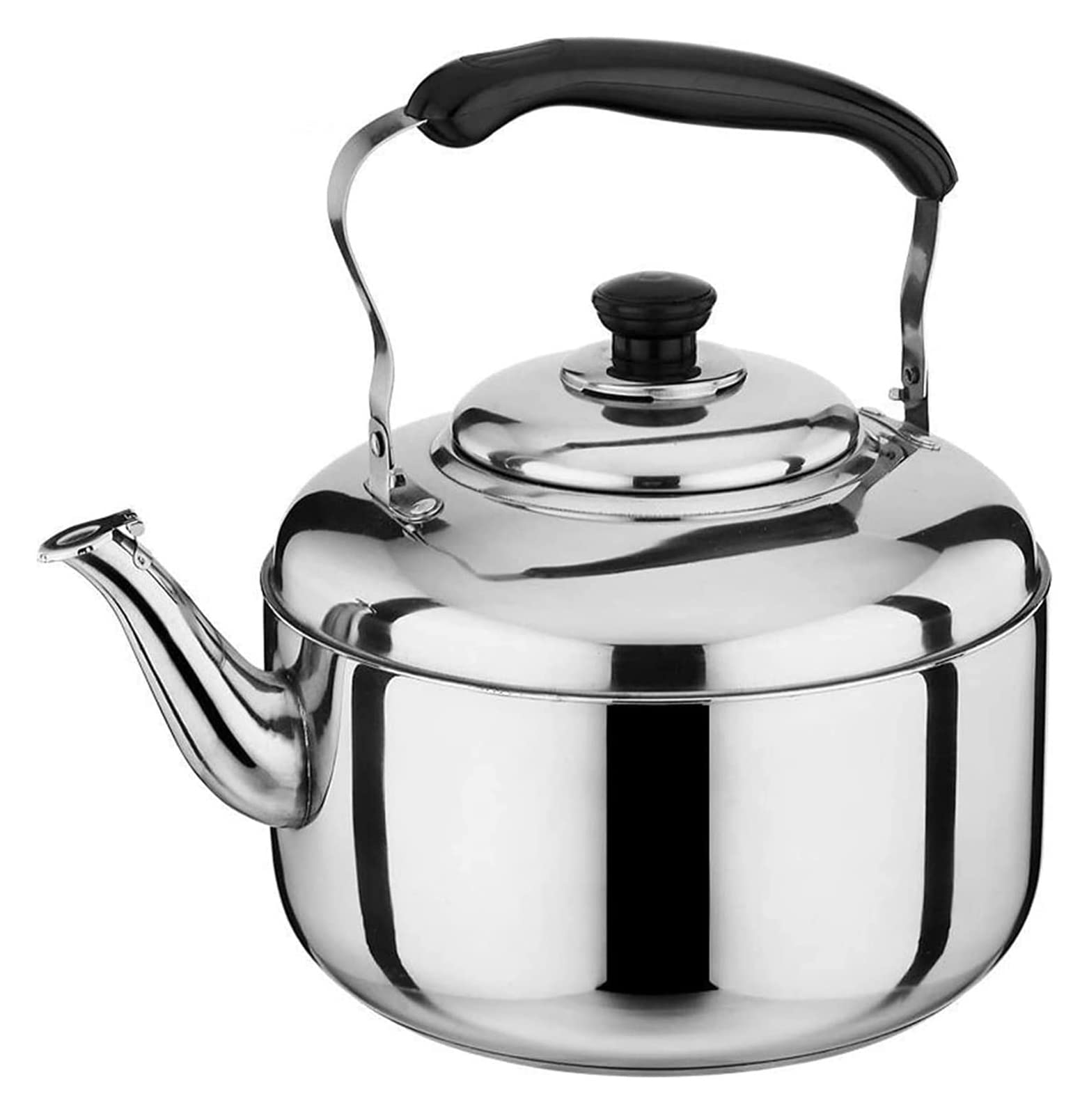 6L Silver Whistling Stovetop Kettle - Fast Boiling Tea & Coffee Pot for Gas Stoves - Perfect for Kitchen, Camping & Outdoor Use