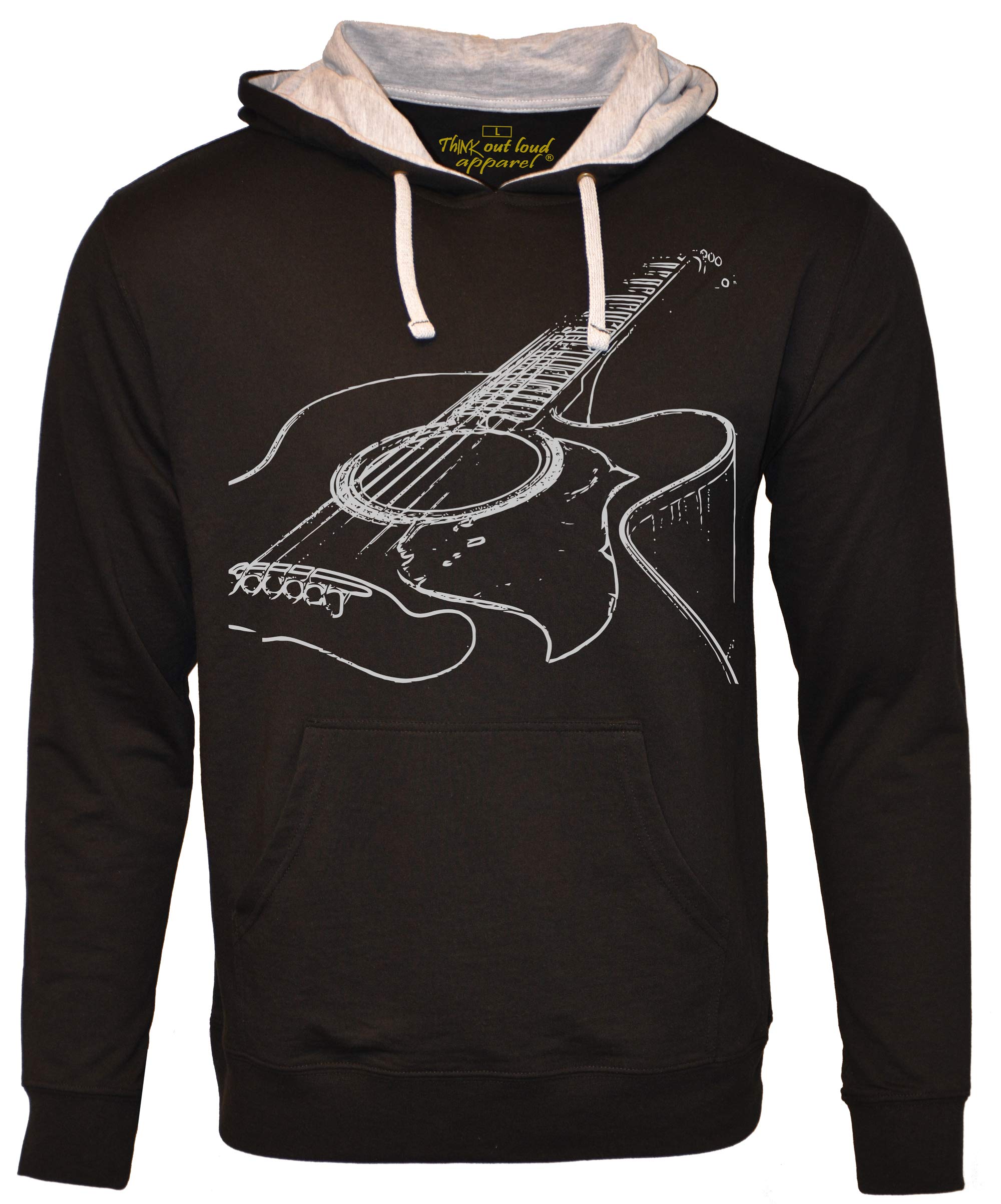 Acoustic Guitar French Terry Hoodie - Cool Musician Hooded Sweatshirt for Men & Women | Perfect for Concerts, Music Festivals & Casual Wear