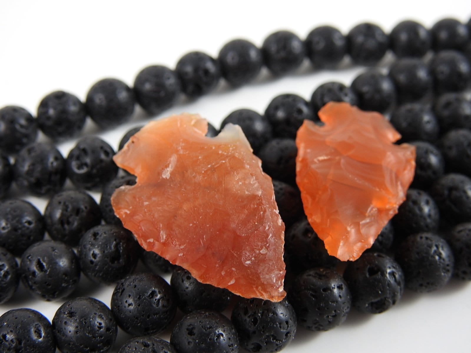 Natural Carnelian Arrowhead Pendant Necklace (Pair) - Healing Crystal Jewelry for Protection & Energy - Perfect for Meditation, Gifts & Spiritual Practices