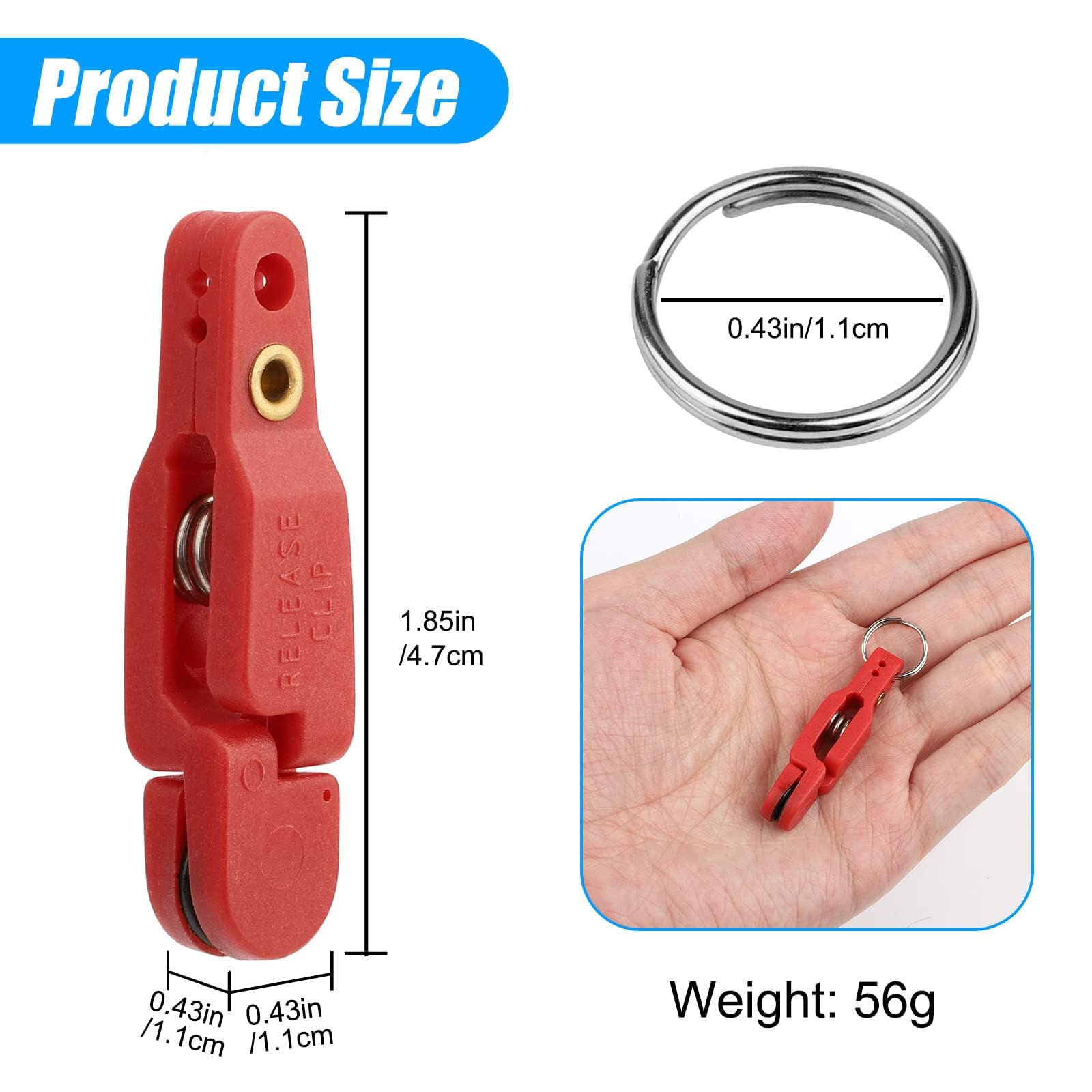 10 PCS Heavy Duty Fishing Downrigger Clips - High Tension Outrigger Line Snap Release Clips with Key Rings for Offshore Trolling Fishing | Saltwater & Freshwater Fishing Gear | Perfect for Deep Sea, Lake, and River Fishing Adventures
