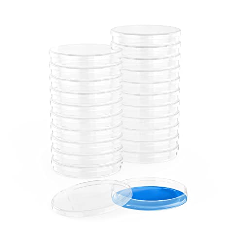 20 Pack Sterile Plastic Petri Dishes with Lids - 90 x 15mm Lab-Grade Culture Dishes for School Science Projects, Bacteria Culturing, Seed Germination & Biological Experiments - Perfect for Classroom Labs, Home Science Kits & STEM Education Activities
