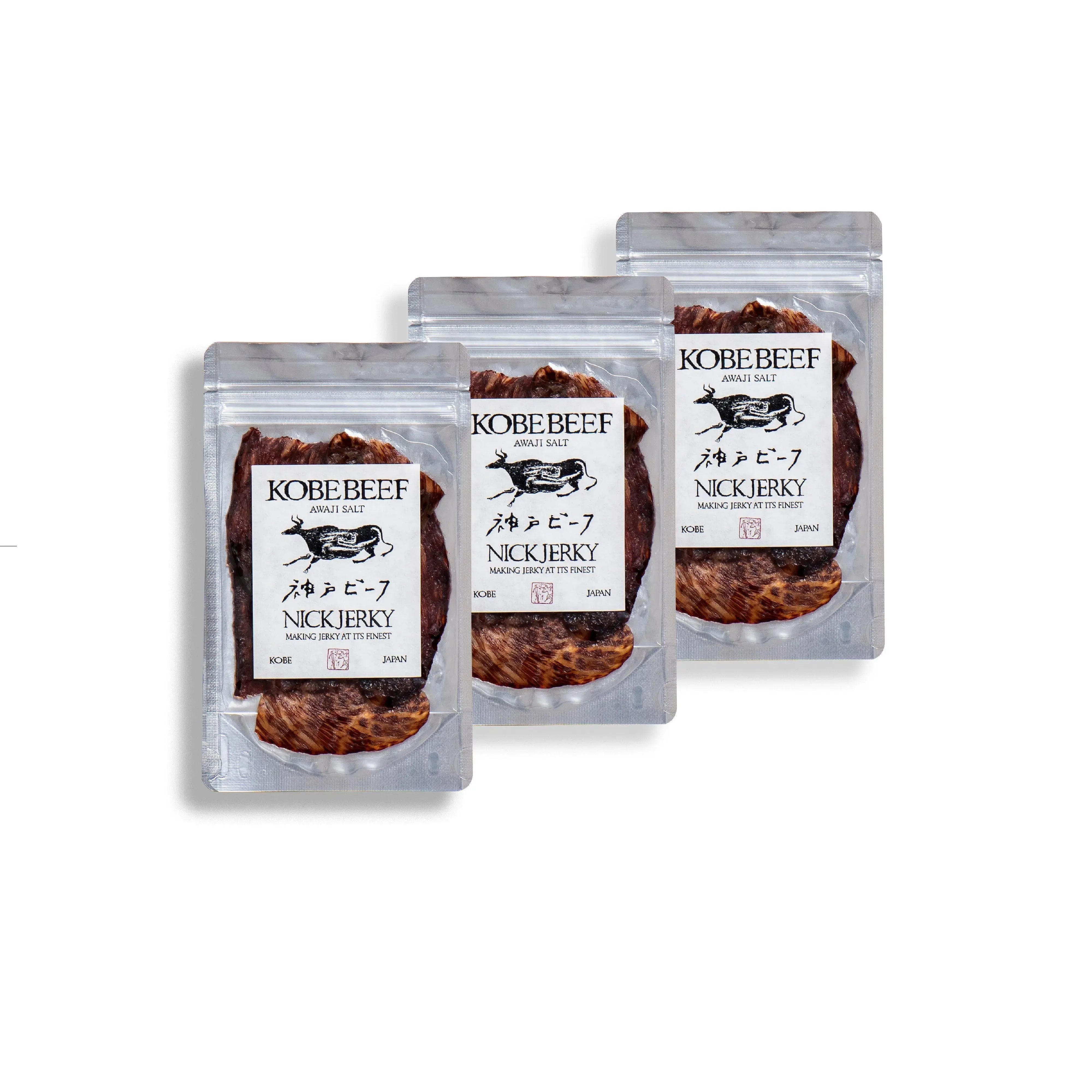 Premium Japanese A5 Wagyu Beef Jerky - Authentic Kobe Style, Pack of 3 | High Protein Snack for Camping, Hiking & Keto Diet
