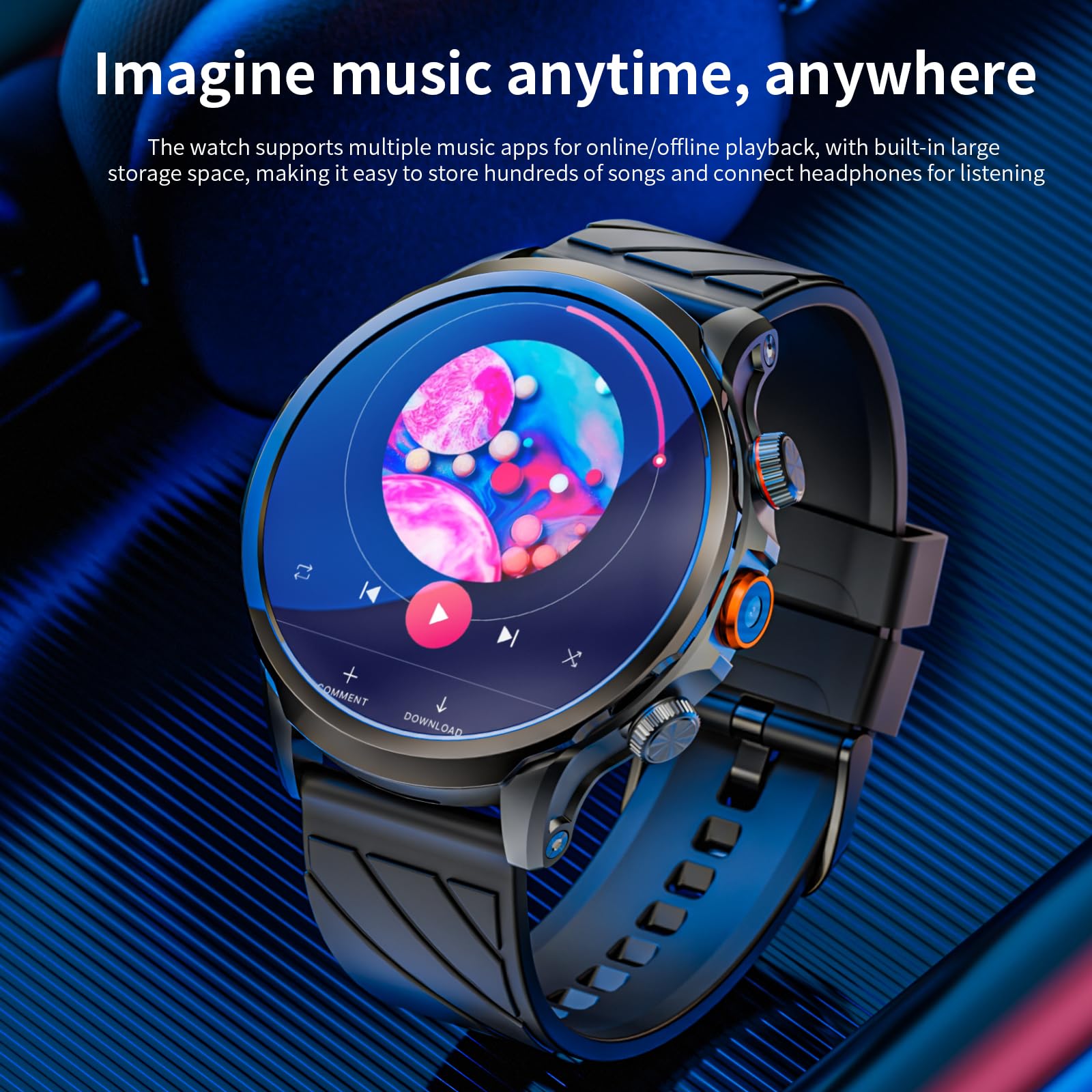 LOKMAT 4G Android Smartwatch with Phone Call Function, 1.85