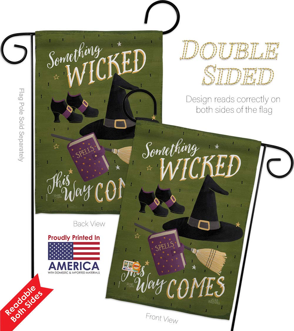 Halloween Decorative Vertical Flag Set - Large & Small House & Garden Flags with Hardware | Spooky Fall Outdoor Decor for Halloween Party & Yard Decorations