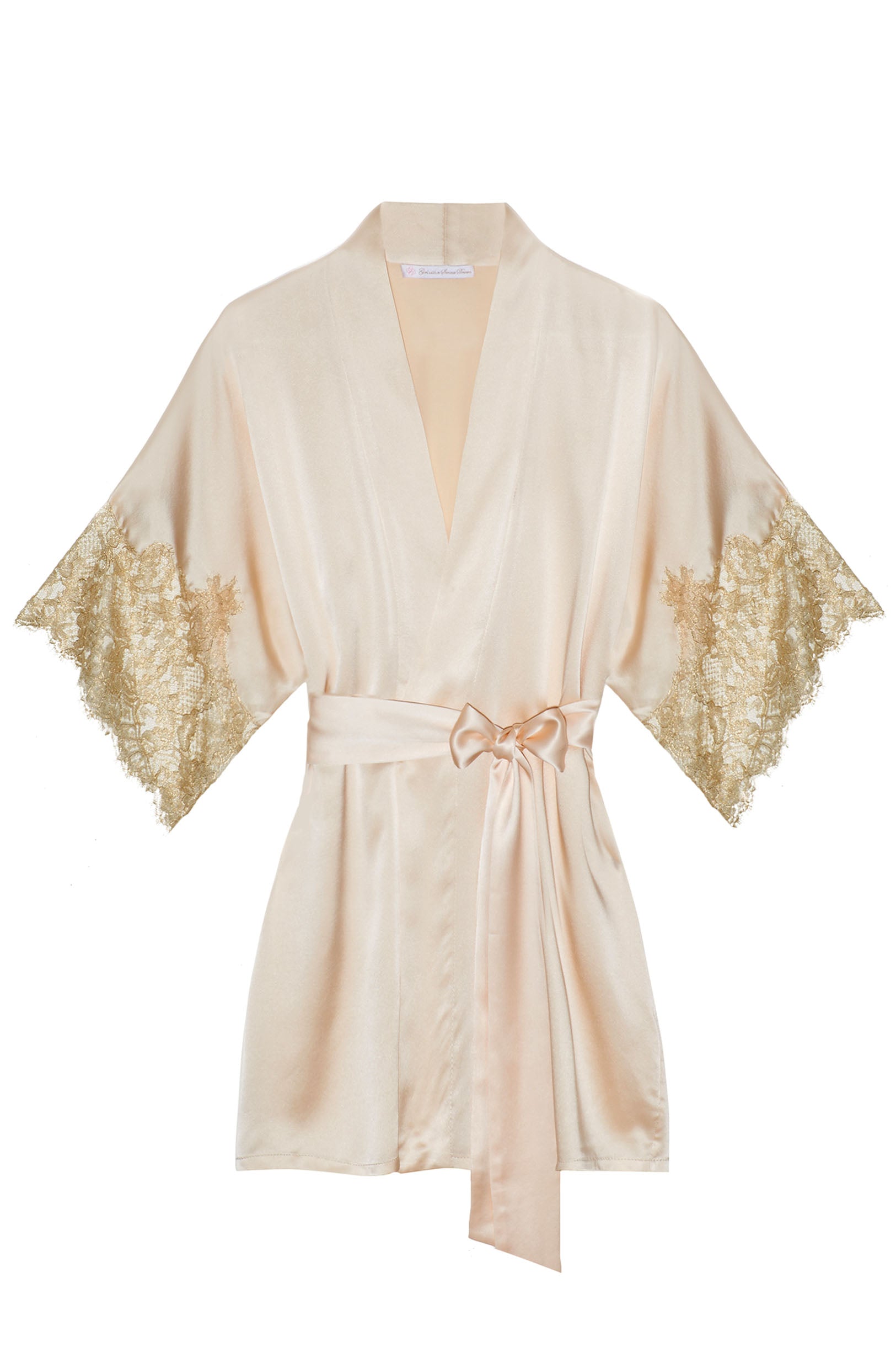 Luxury Tara Gilded Sleeve Silk Kimono Robe - Elegant Women's Loungewear for Spa, Bridal Shower & Boudoir Photography
