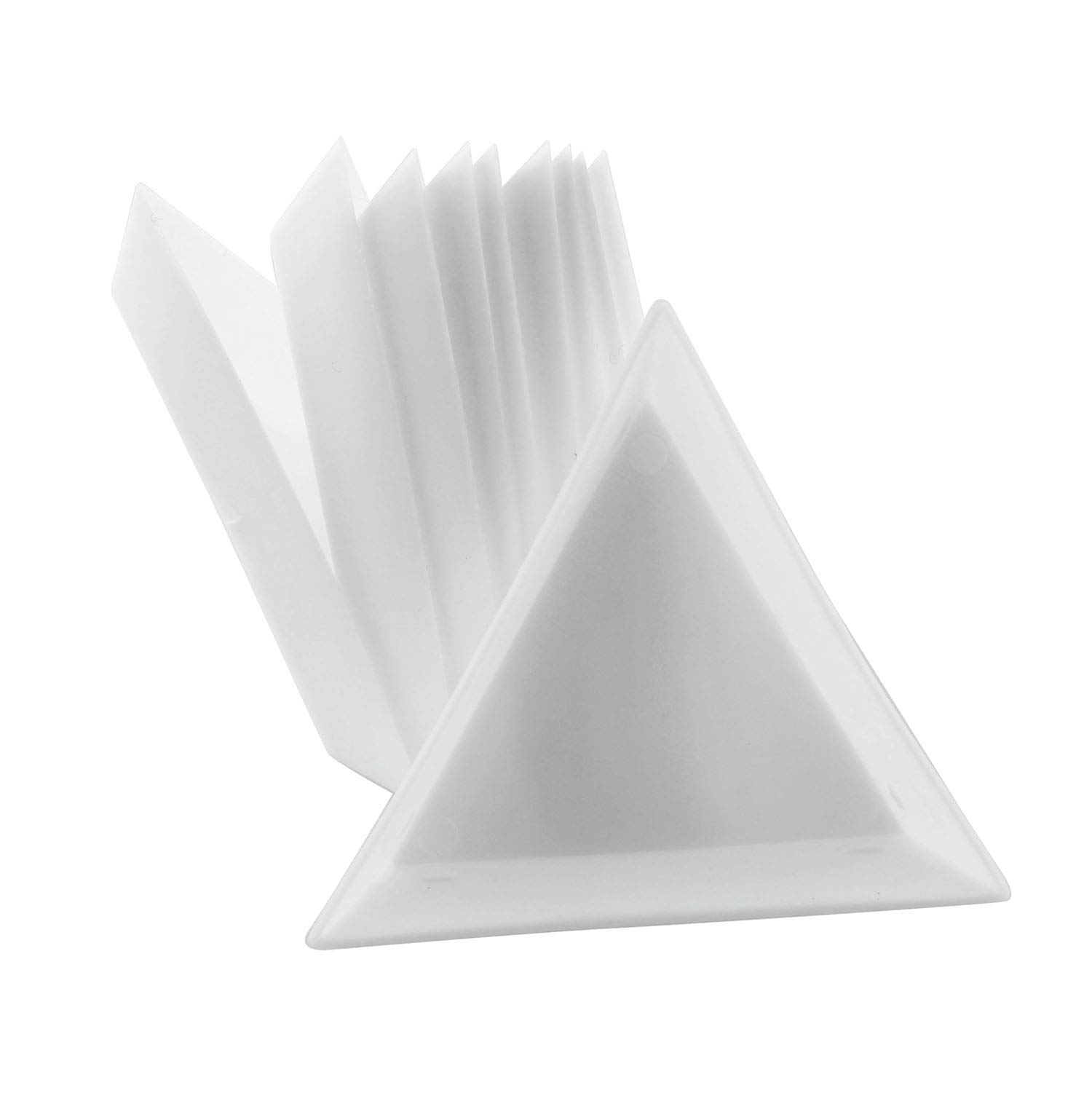 10PCS White Plastic Bead Sorting Trays - Triangular Storage Containers for Beads, Gems, Crystals, Nails - Perfect for Jewelry Making, DIY Crafts & Organizing Small Accessories