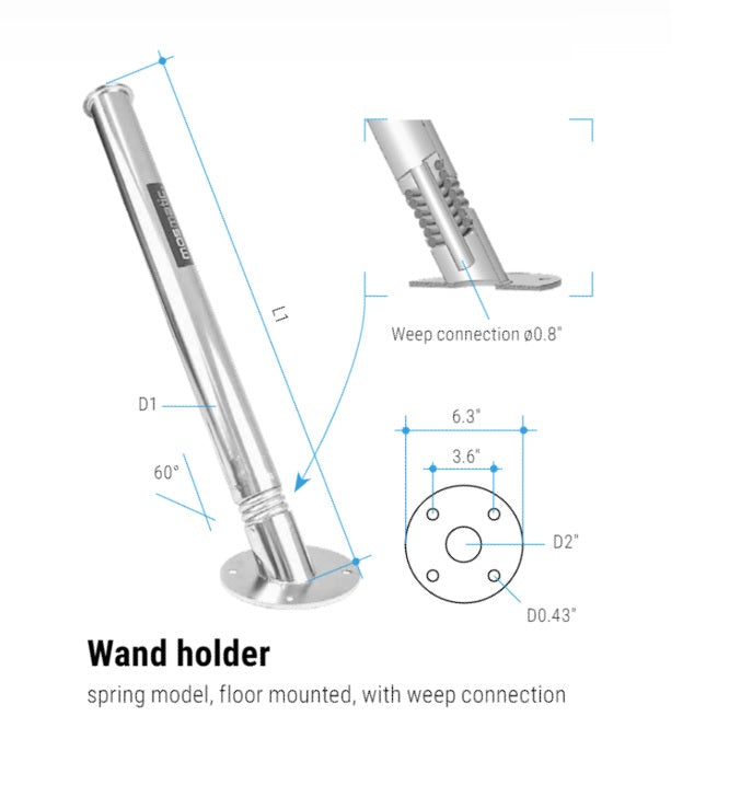 Mosmatic Premium Polished Stainless Steel Lance Holders - Heavy Duty Nozzle Accessories for Pressure Washers, Car Washing & Industrial Cleaning