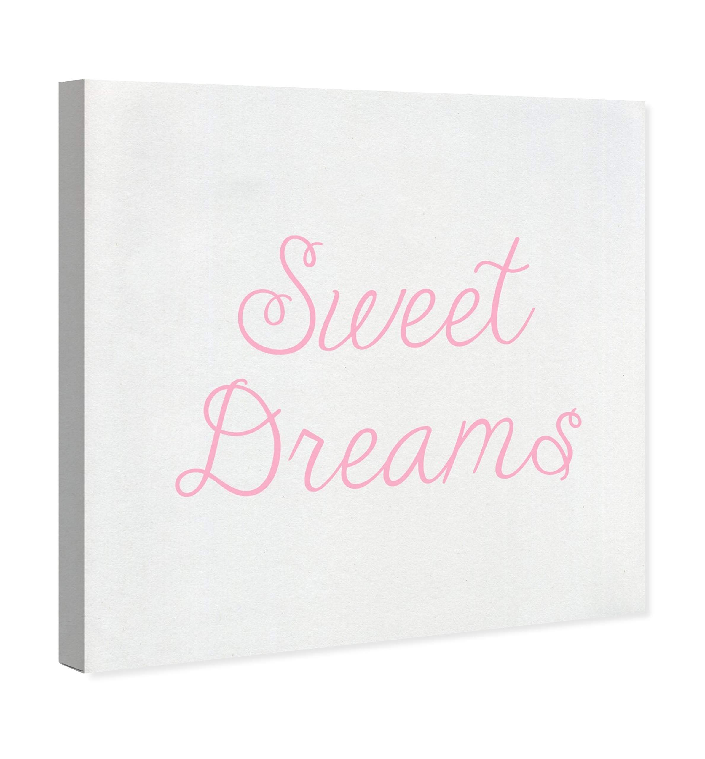 Oliver Gal Artist Co. 'Sweet Dreams' Pink & White Typography Wall Art Canvas Print - 30x30 Inch Inspirational Quote Decor for Kids Bedroom, Nursery & Playroom - Perfect Gift for Baby Showers & Children's Rooms