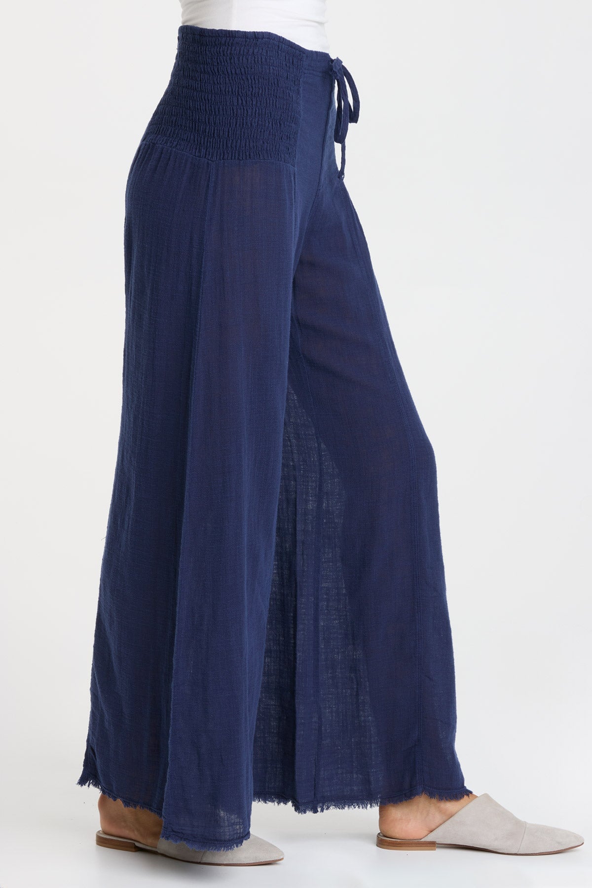 Gauze Kaj Wide Leg Pants for Women - Breathable Linen Blend High Waisted Palazzo Trousers - Perfect for Summer, Beach, Yoga & Casual Wear