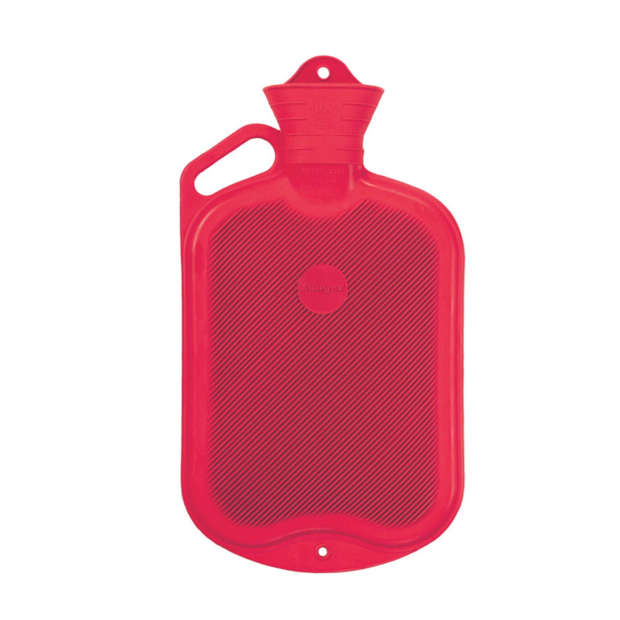 2 Liter Red Sanger Hot Water Bottle with Built-in Handle - Perfect for Pain Relief, Warmth & Comfort at Home, Office or Travel