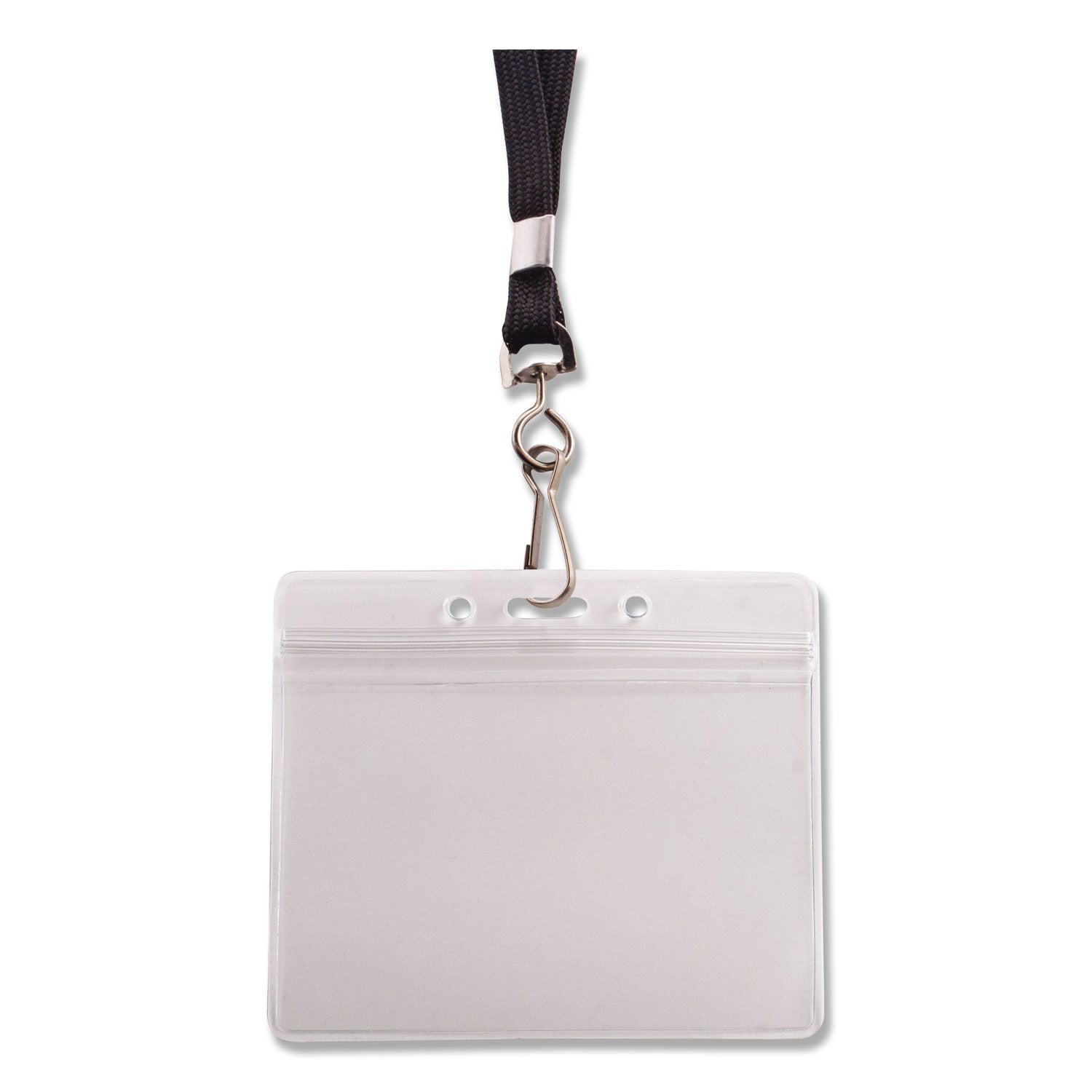 Advantus Resealable Badge Holders Combo Pack - 36 Lanyards, 20 Horizontal Frosted Plastic Card Holders (4.13