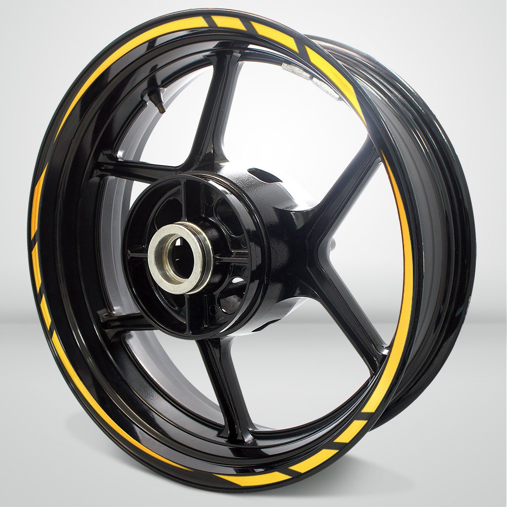 Reflective Yellow Vinyl Rim Stripe Decals for Kawasaki Ninja 650 - High Visibility Safety Stickers for Motorcycle Wheels - Perfect for Night Riding and Custom Bike Styling