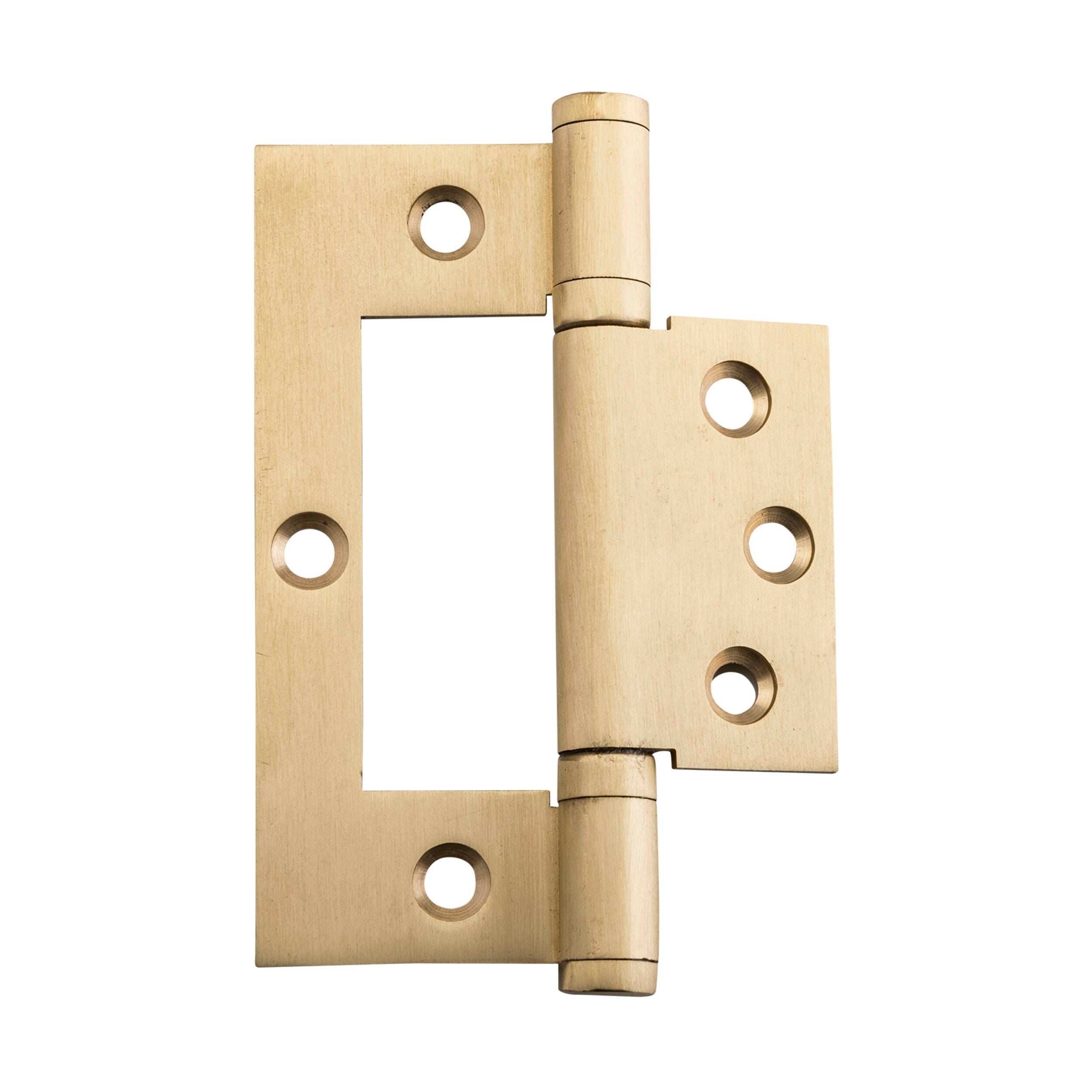 2847 Hinge Hirline Satin Brass H100xW49mm - Premium Cabinet Door Hinges for Kitchen, Bathroom & Furniture Installation