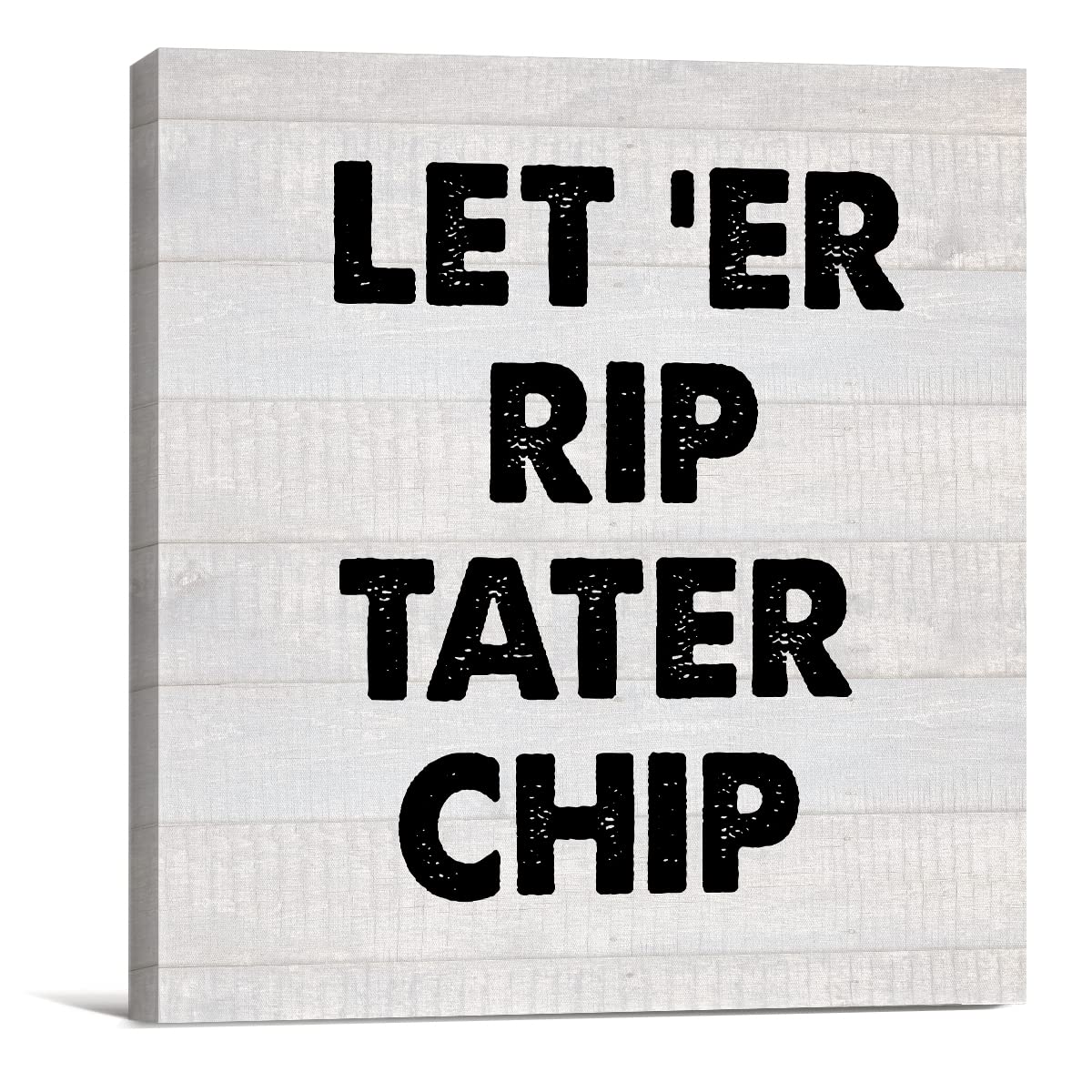 Funny Bathroom Wall Art - 'Let 'Er Rip' Humorous Canvas Print - 8x8 Inch Framed Restroom Decor - Perfect for Home, Shelf & Housewarming Gifts - Great for Powder Rooms, Guest Baths & Man Caves