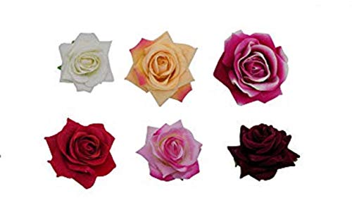 Ekan Set of 6 Rose Flower Hair Clips for Women - Elegant Hair Pins for Wedding, Prom, Party & Special Occasions - Perfect for Buns, Braids & Updos - Hair Accessories Pack of 1