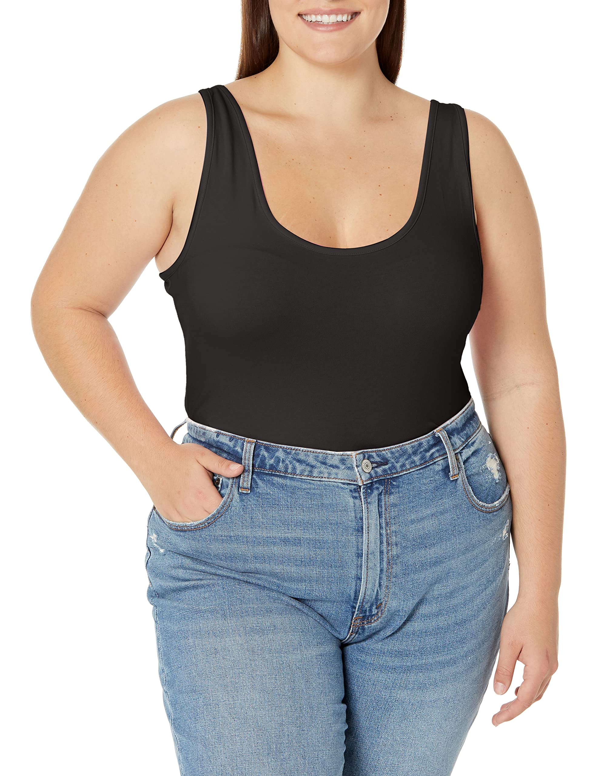 Just My Size Women's Plus Size Stretch Jersey Cami - Comfortable Layering Tank Top for Casual Wear & Sleepwear