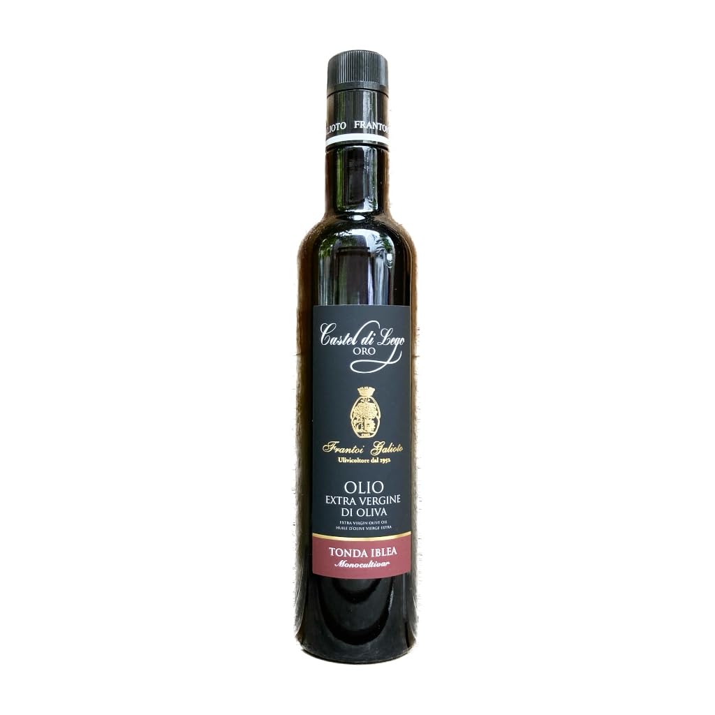 Premium Extra Virgin Olive Oil - Monocultivar Castel di Lego Tonda Iblea 500ml - Cold Pressed, Rich Flavor for Cooking, Salads & Gourmet Dishes
