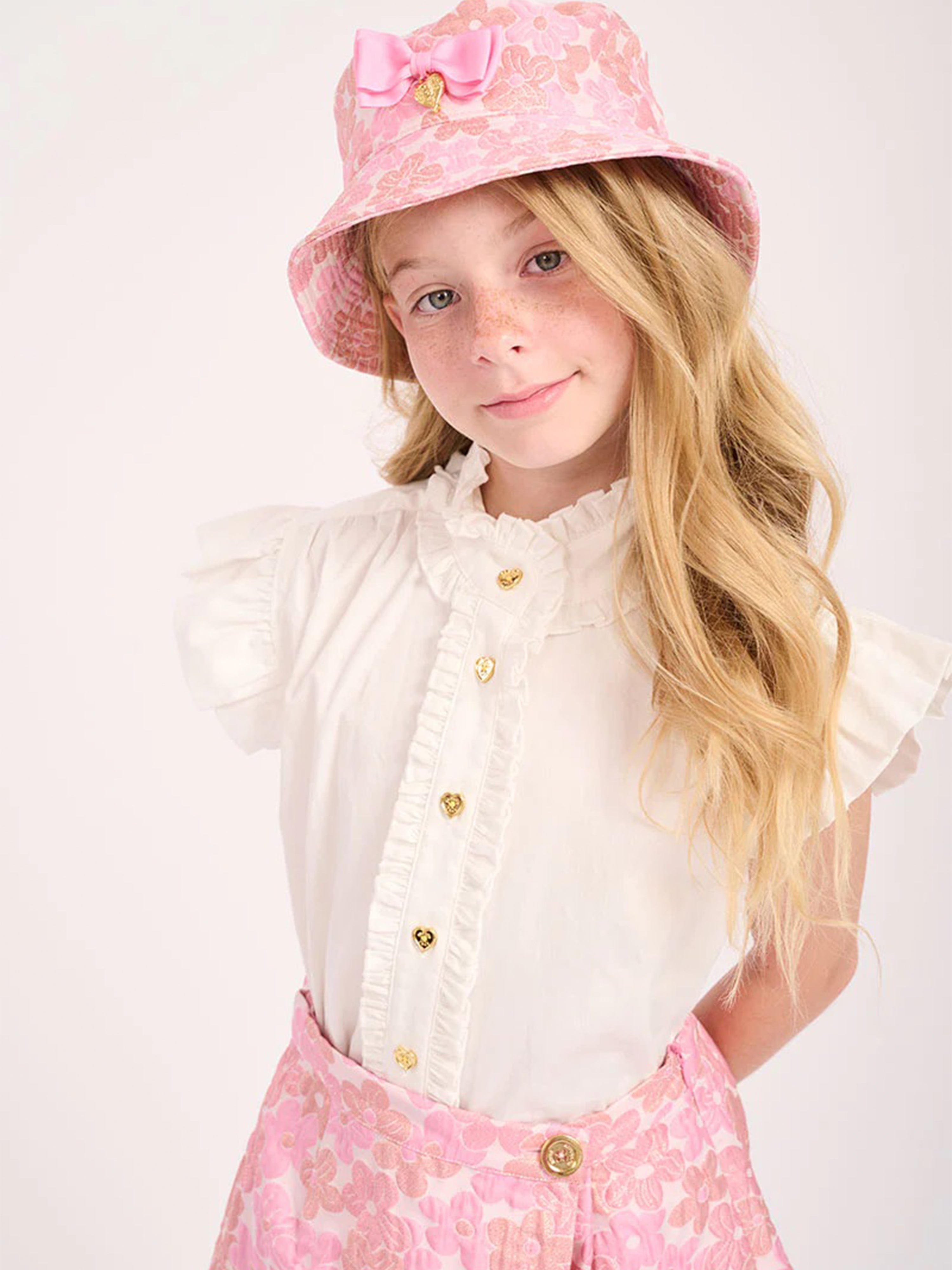 Angels Face Girls Neo Frill Blouse - White Cotton Ruffle Top for Toddler & Kids | Perfect for Birthday Parties, School Photos & Special Occasions