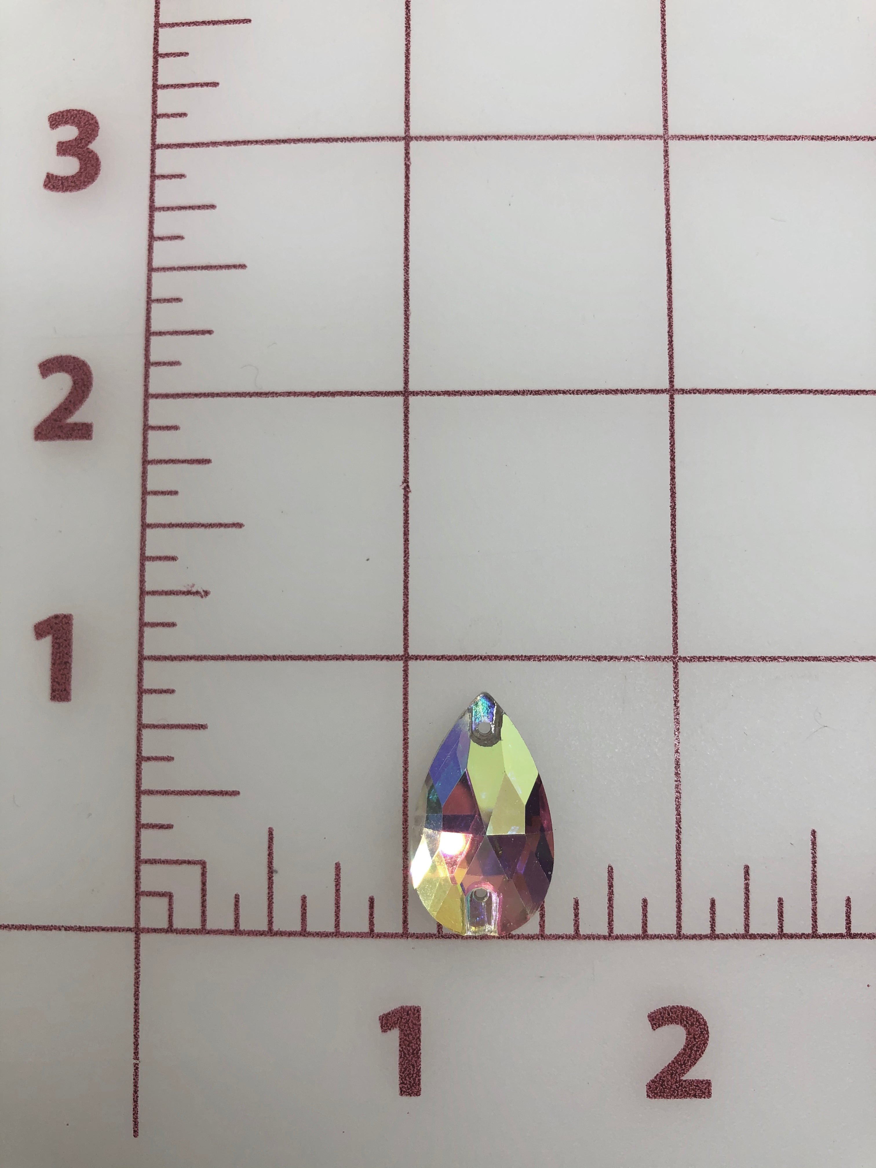13x22mm Czech Bright Cut Crystal AB Pear Shape Rhinestones - Sew On for DIY Clothing, Costumes, and Accessories