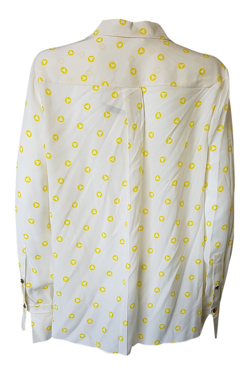 Chloe 100% Pure Silk Yellow Floral Print Long Sleeve Blouse (Size 48) - Elegant Office Wear & Special Occasion Outfit