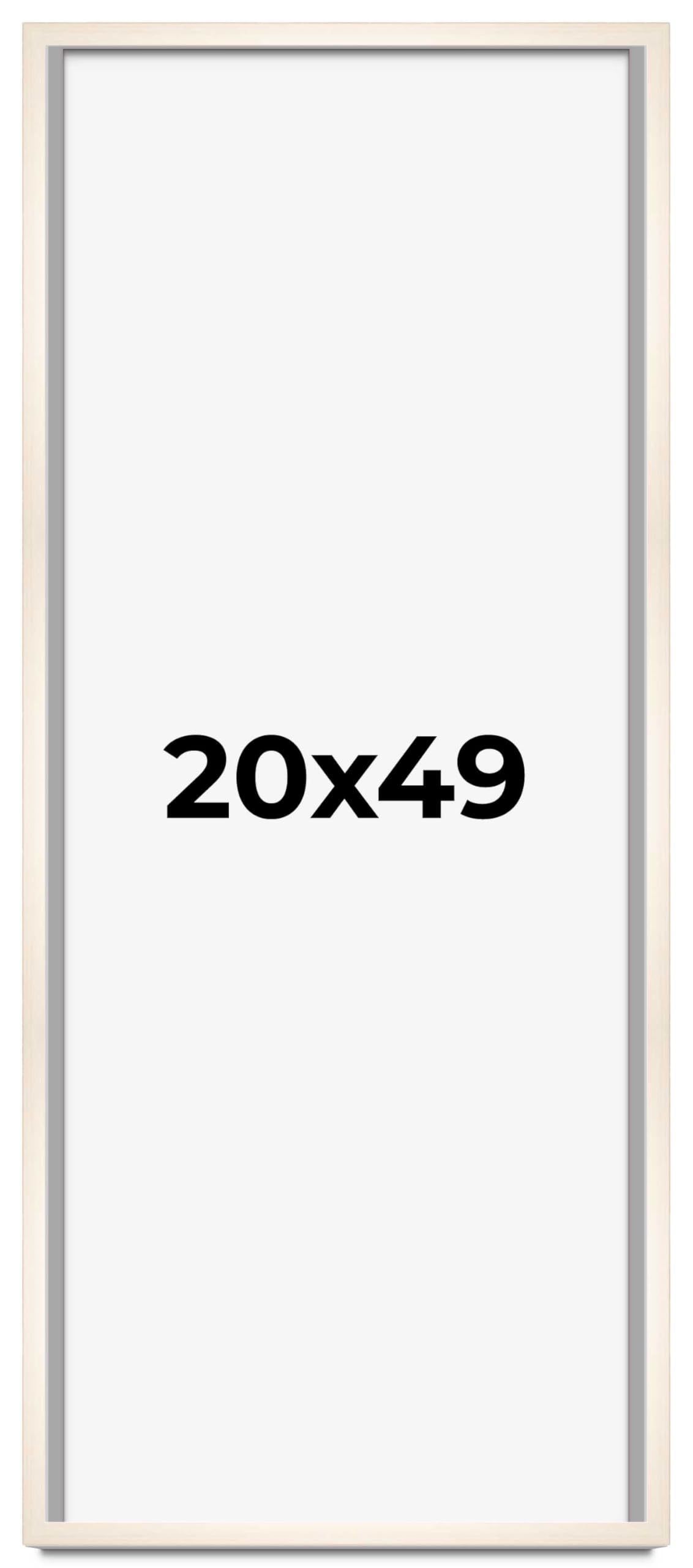CountryArtHouse 20x49 Whitewashed Solid Wood Picture Frame - 0.8125 Inch Moulding Width with UV Acrylic Plexiglass, Acid-Free Foam Board Backing & Hanging Hardware - Perfect for Wall Art, Family Photos & Home Decor