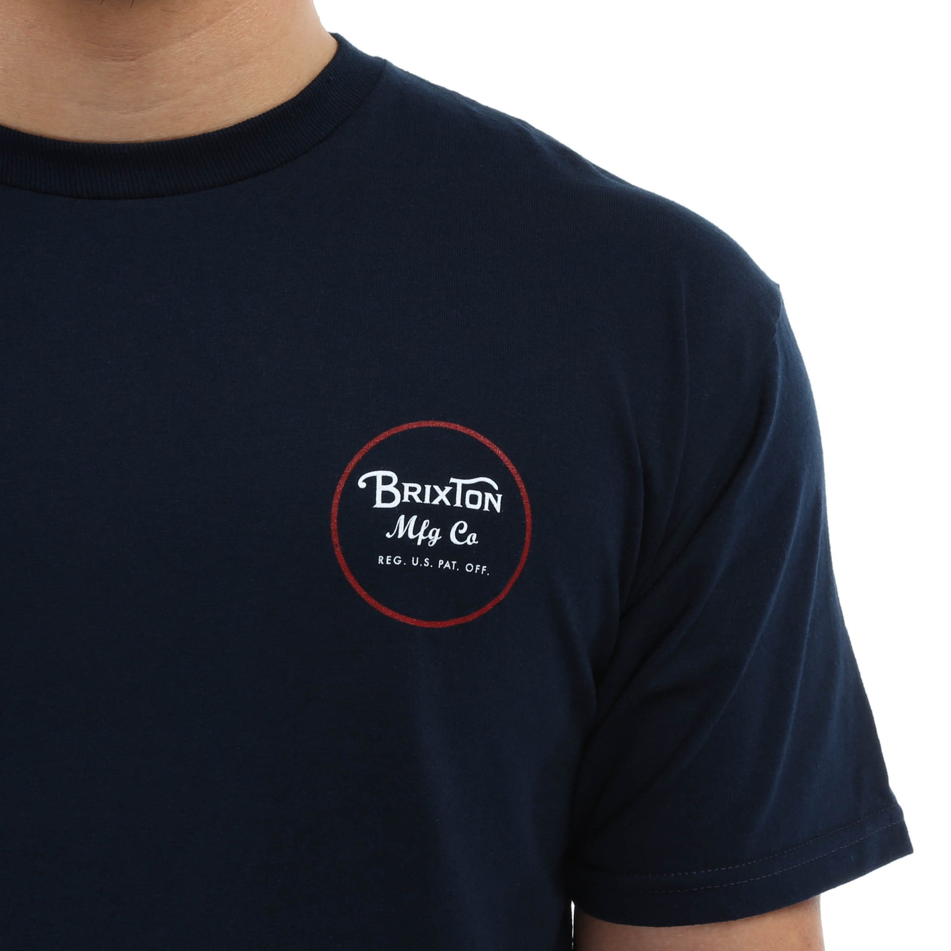 Brixton Wheeler 2 Short Sleeve Standard T-Shirt for Men - Navy Blue Casual Tee - Perfect for Everyday Wear, Street Style & Summer Outfits