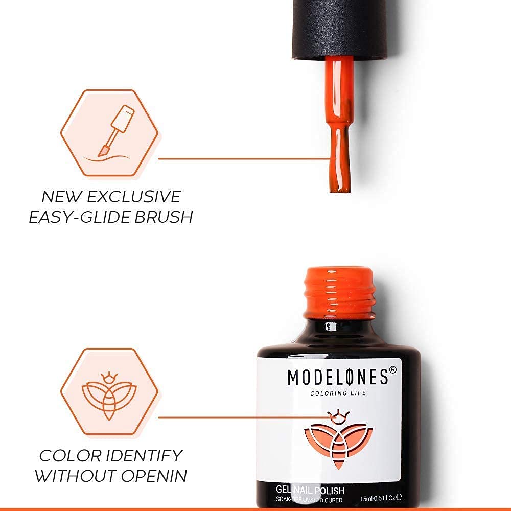 Modelones Red Gel Nail Polish Kit - 15ML (0.5 Fl Oz) Burgundy Dark Red Soak Off LED UV Gel Polish for Long Lasting Manicure | Perfect for Salon, Home Nail Art & DIY Gel Nails