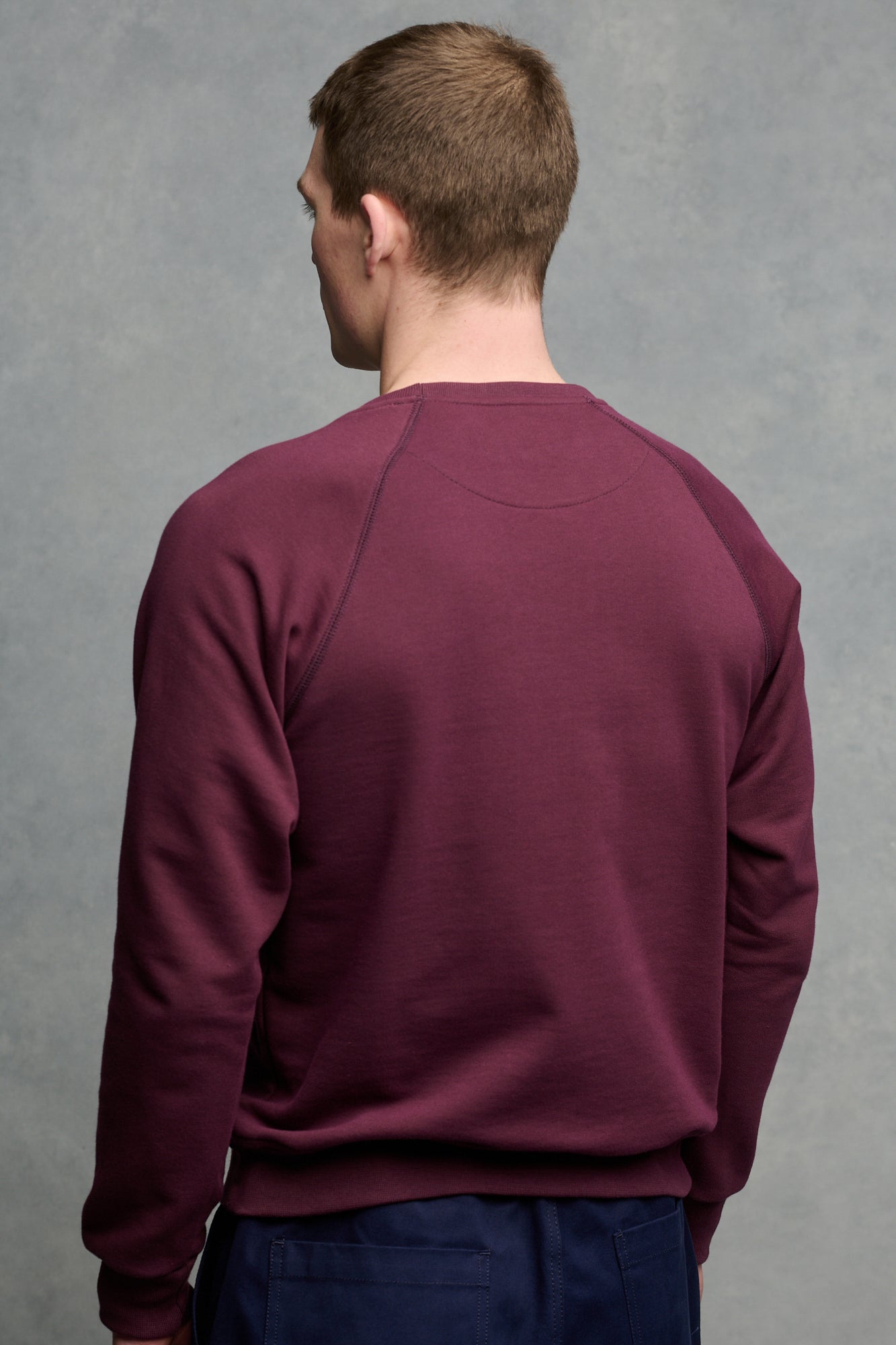 Men's Comfortable Raglan Sweatshirt - Soft Long Sleeve Pullover Hoodie in Plum Color | Perfect for Casual Wear, Gym, and Outdoor Activities