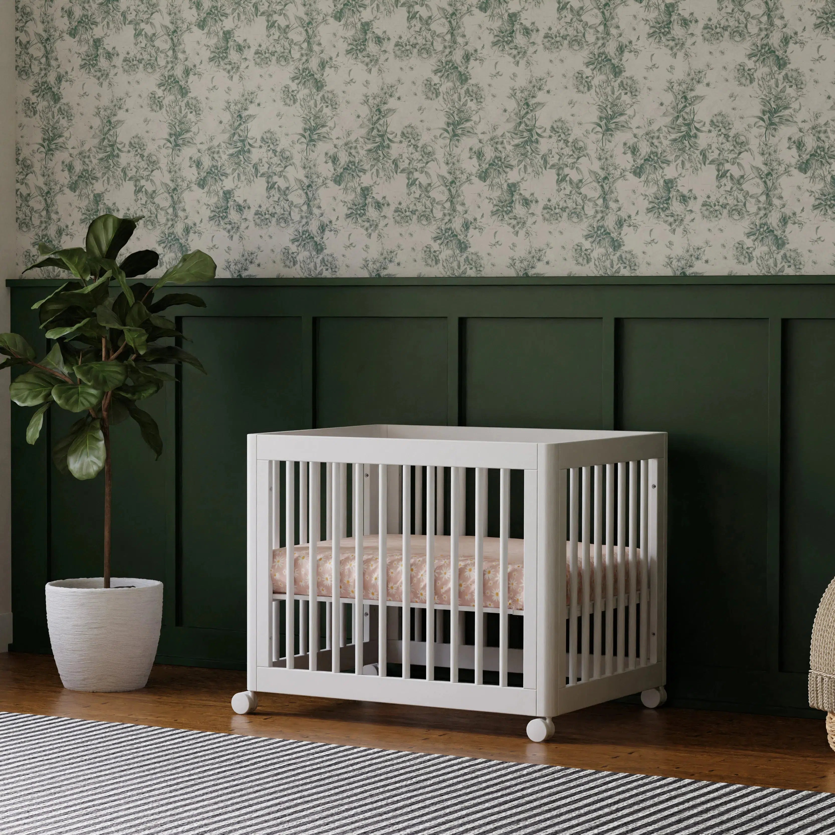 Babyletto Yuzu 8-in-1 Convertible Crib - White | Modern Nursery Furniture for Newborn to Toddler | Safe & Stylish Baby Bed for Small Spaces