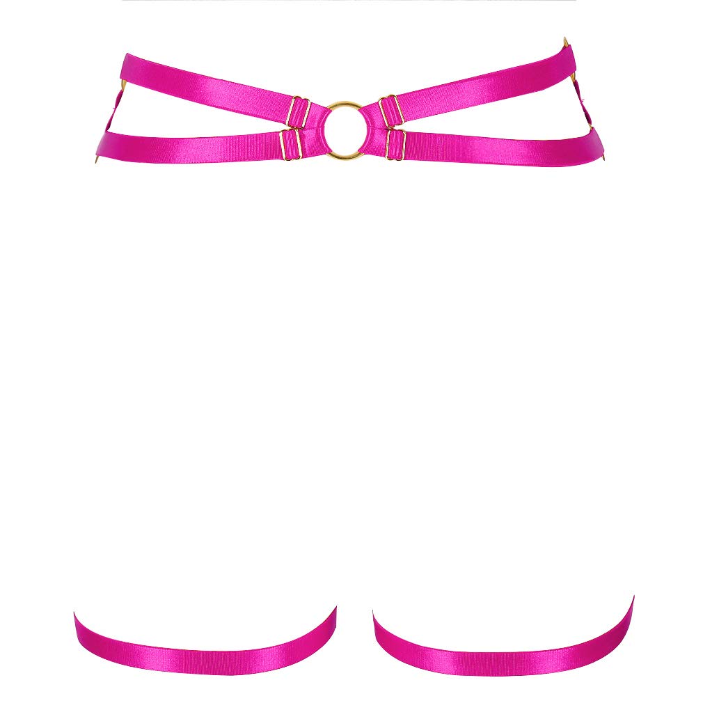 Sexy Women's Punk Harness Garter Belt - Adjustable Elastic Strappy Lingerie with Thigh Stockings for Gothic Fashion & Boudoir Photography