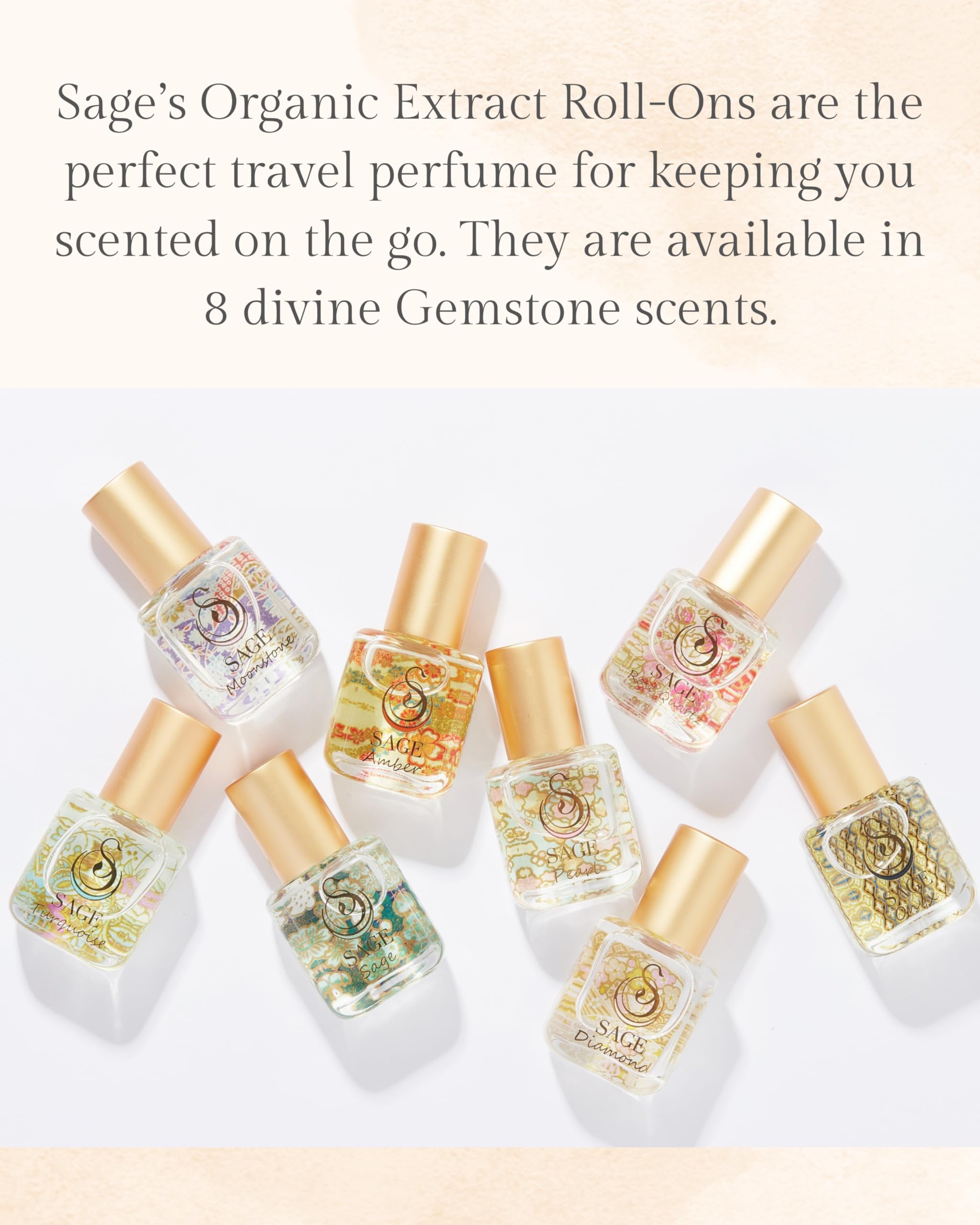 Organic Rose Quartz Perfume Oil Roll-On - 1/4 oz | Vegan, Cruelty-Free Floral Scent with Rose Damask, Honeysuckle & Jasmine | Natural Aromatherapy for Stress Relief & Self-Care Rituals