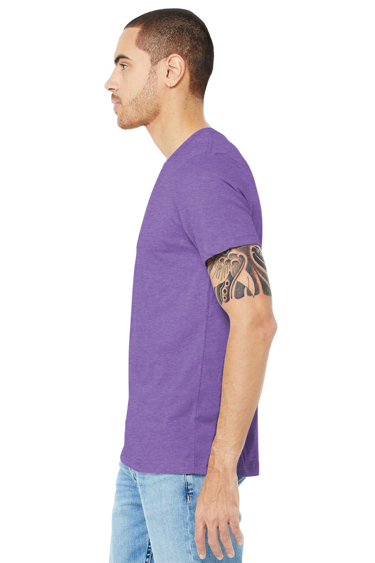 Bella Canvas Unisex Jersey T-Shirt - Heather Team Purple | Soft Cotton Short Sleeve Tee for Men & Women | Perfect for Casual Wear, Gym, and Everyday Outfits