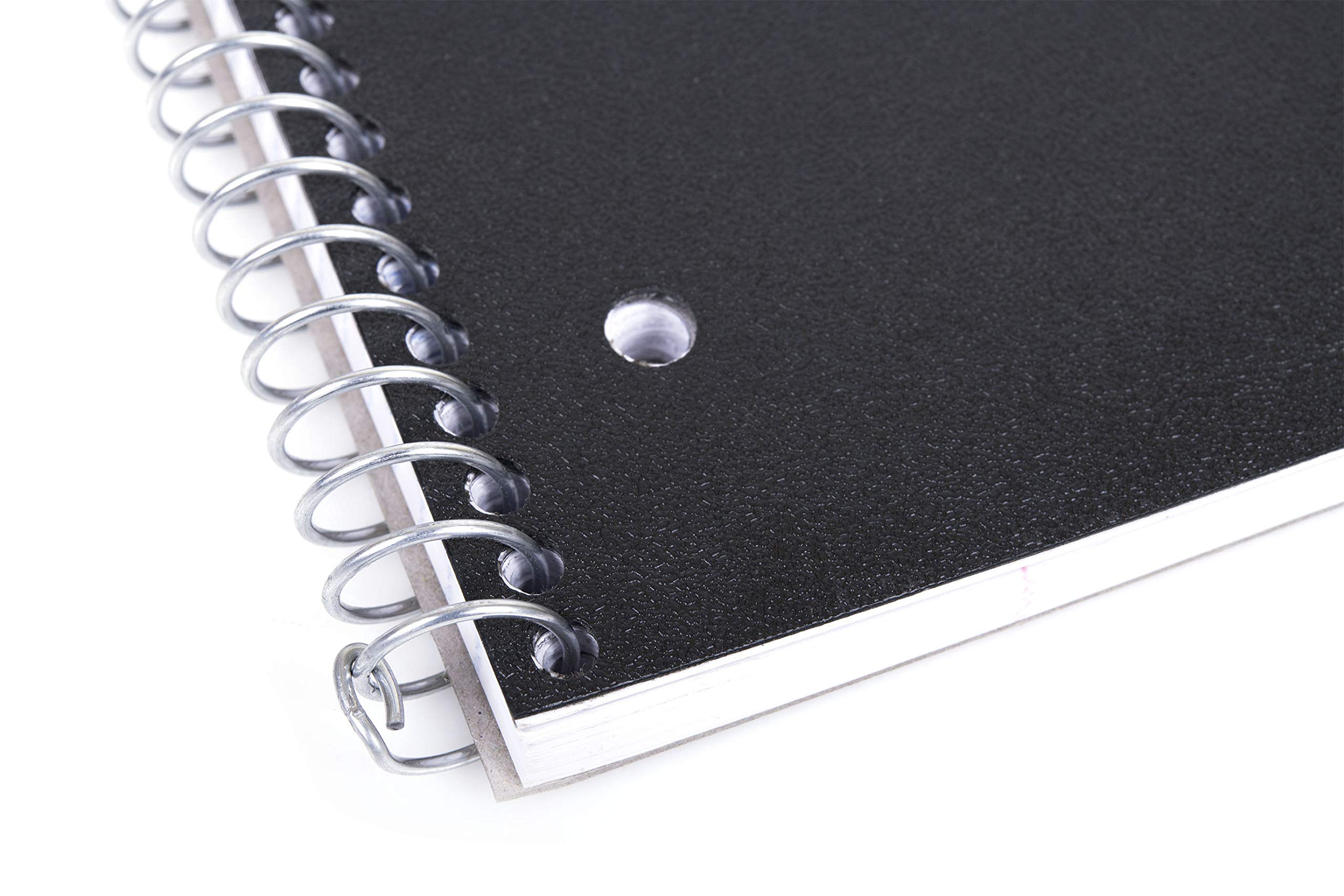 Mintra Durable Spiral Notebook 1 Subject - 12 Pack Wide Ruled Notebooks with Poly Pocket, 100 Sheets Per Notebook, Moisture Resistant Cover for School, Office & Business Use - Perfect for Note Taking, Journaling and Professional Meetings (Black)