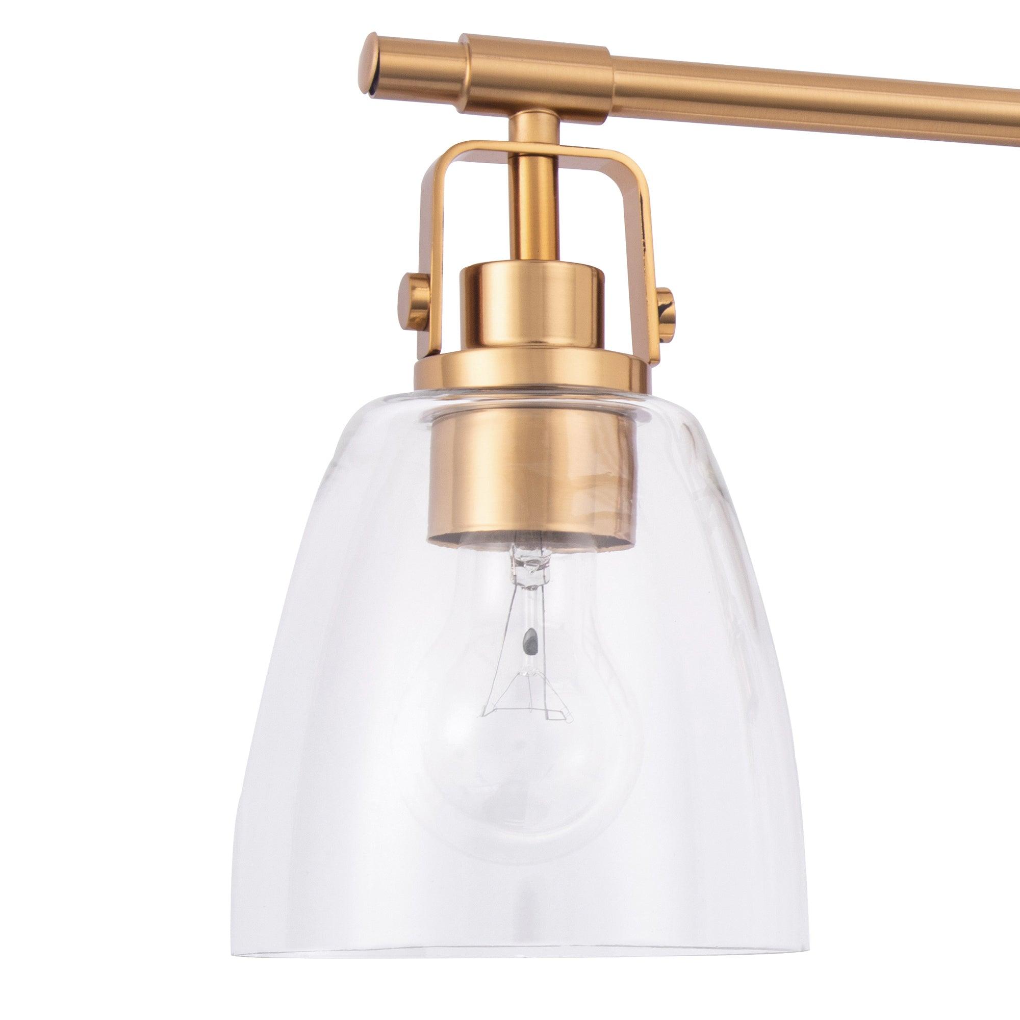 Modern Farmhouse 3-Light Bathroom Vanity Light - Brushed Nickel Finish, Adjustable Height - Perfect for Bathroom, Powder Room & Dressing Area Makeovers