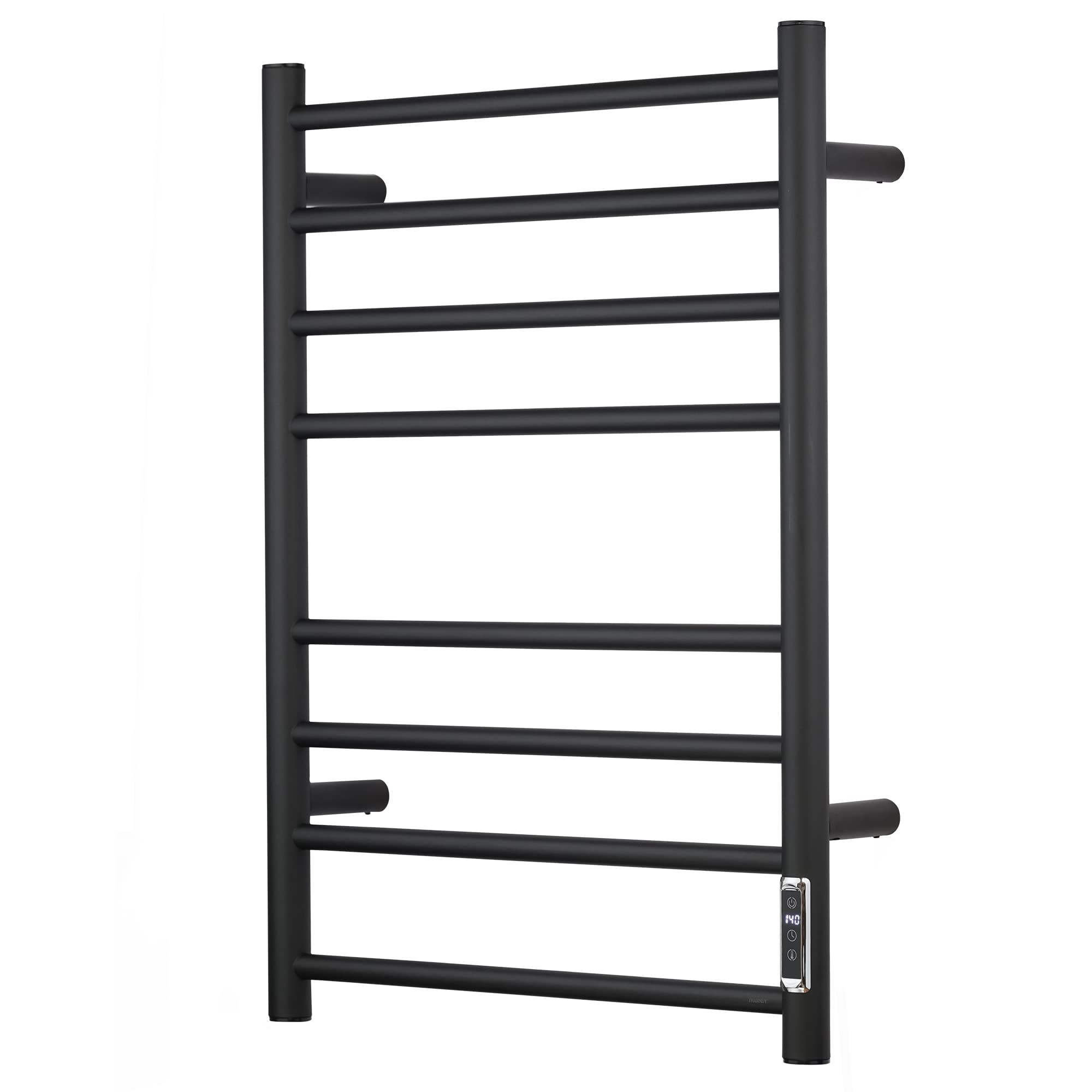 ETW44-2S Electric Towel Warmer with Timer - Wall Mounted Bathroom Heated Towel Rack, Plug-in Black - Perfect for Spa, Luxury Bathrooms & Cold Weather Comfort