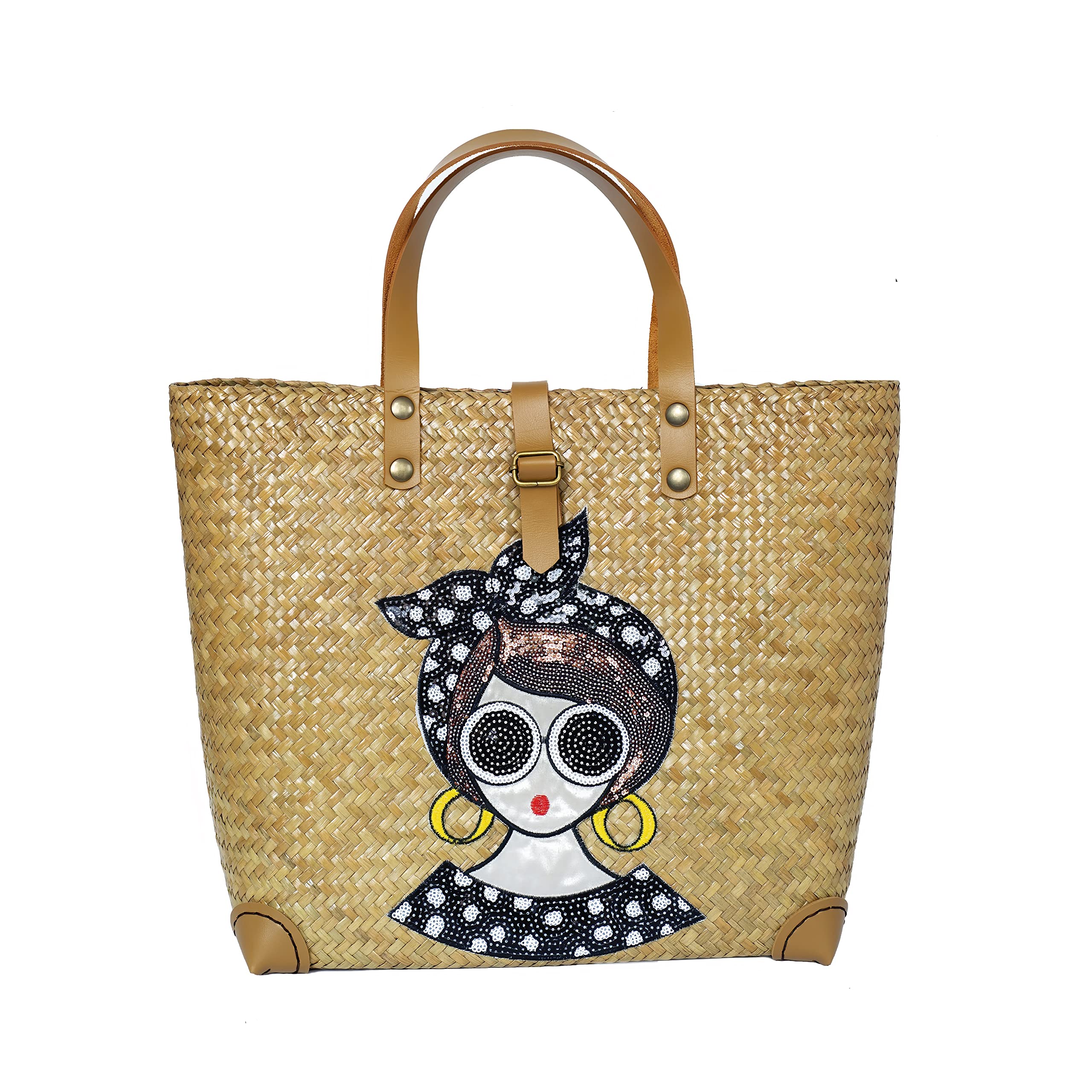 Wabi Sabi Handmade Straw Bag – Women's Boho Shoulder Crossbody Beach Purse | Natural Handwoven Tote for Summer Vacation, Picnic, Daily Use | Perfect for Beach Outings, Farmers Market & Brunch Dates