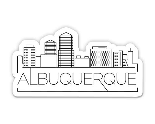Albuquerque New Mexico Skyline Vinyl Sticker - 5