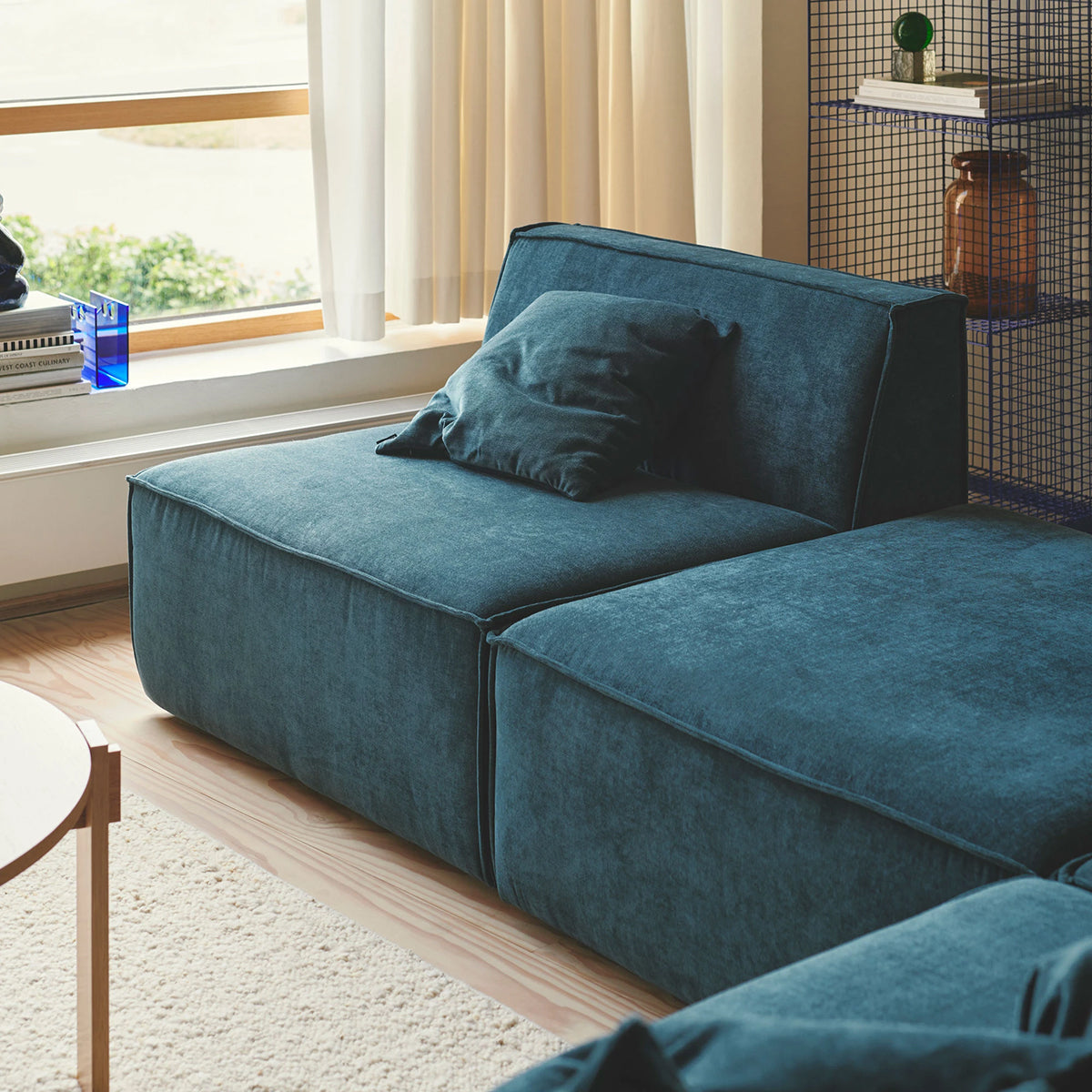 1-Seater Right Corner Modular Sofa in Durable Dane Fabric - Perfect for Small Apartments, Living Rooms & Cozy Spaces