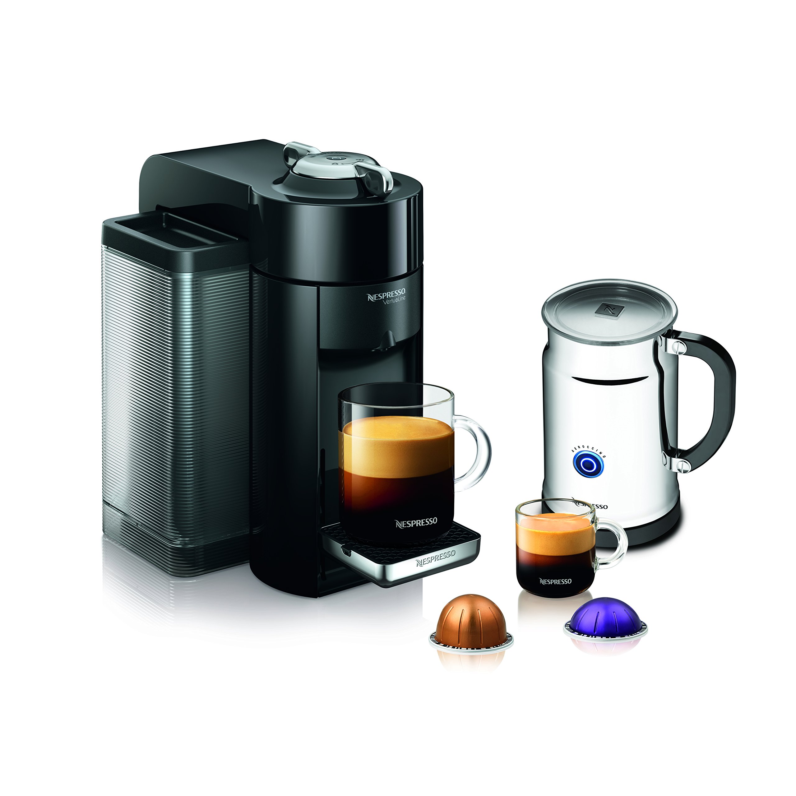 Nespresso VertuoLine Evoluo Deluxe Coffee & Espresso Machine with Aeroccino Plus Milk Frother - Black | Premium Single-Serve Brewer for Home & Office | Perfect for Espresso, Lungo & Milk-Based Drinks