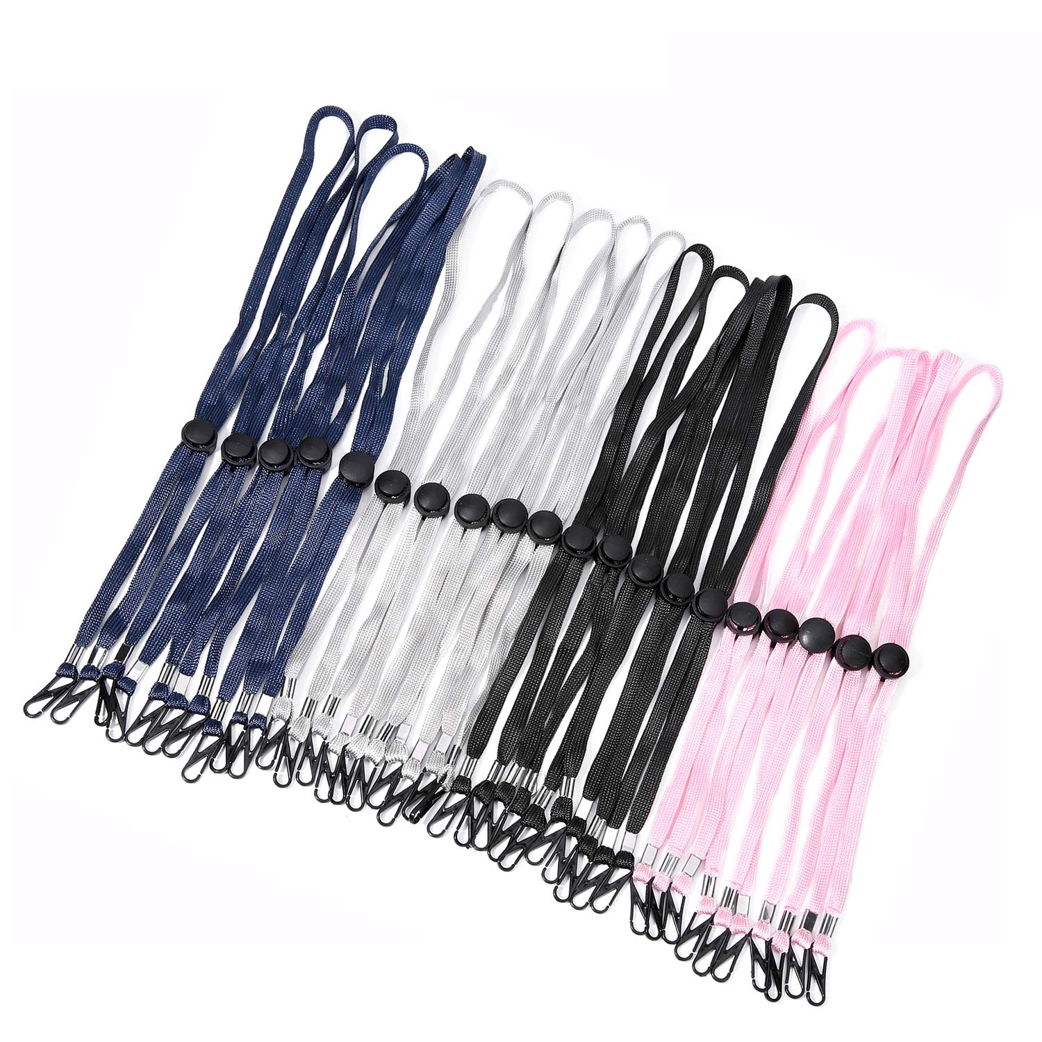 20 Pack Adjustable Face Mask Lanyard for Kids, Men & Women - Reusable Mask Holder Strap with Secure Clips - Perfect for School, Work, Travel & Outdoor Activities