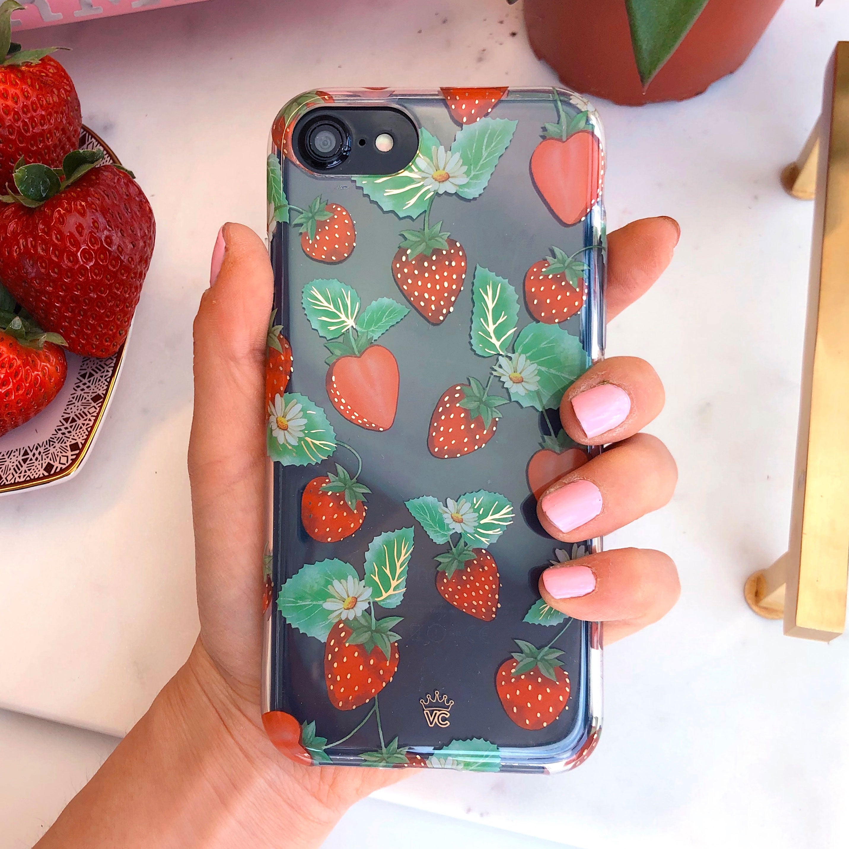 Strawberry Fields iPhone Case - Cute Floral Design Protective Cover for iPhone 13/14/15 Pro Max - Perfect for Everyday Use, Travel & Gift Giving