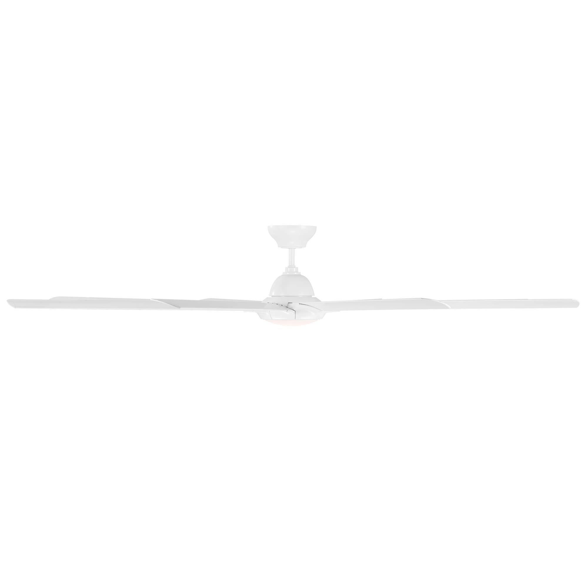 96in Hydra Smart Ceiling Fan with 8 Blades, Matte White Finish, 2700K LED Light Kit & Wall Control - Perfect for Large Living Rooms and Outdoor Patios